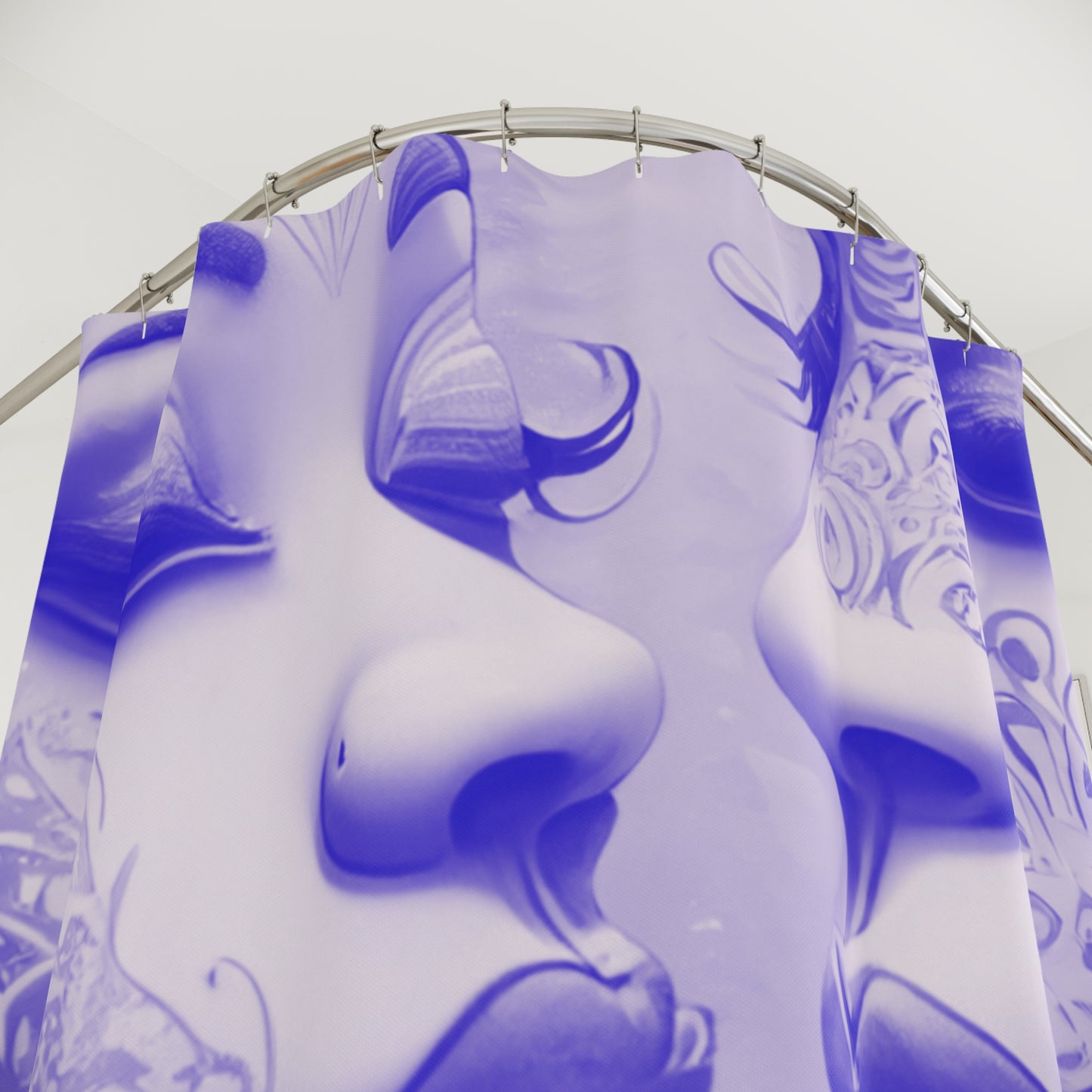Elegant Couples Shower Curtain - Artistic Purple Design for Modern Bathrooms