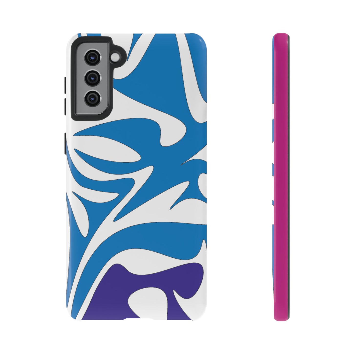 Stylish Tough Phone Case - Blue Abstract Design