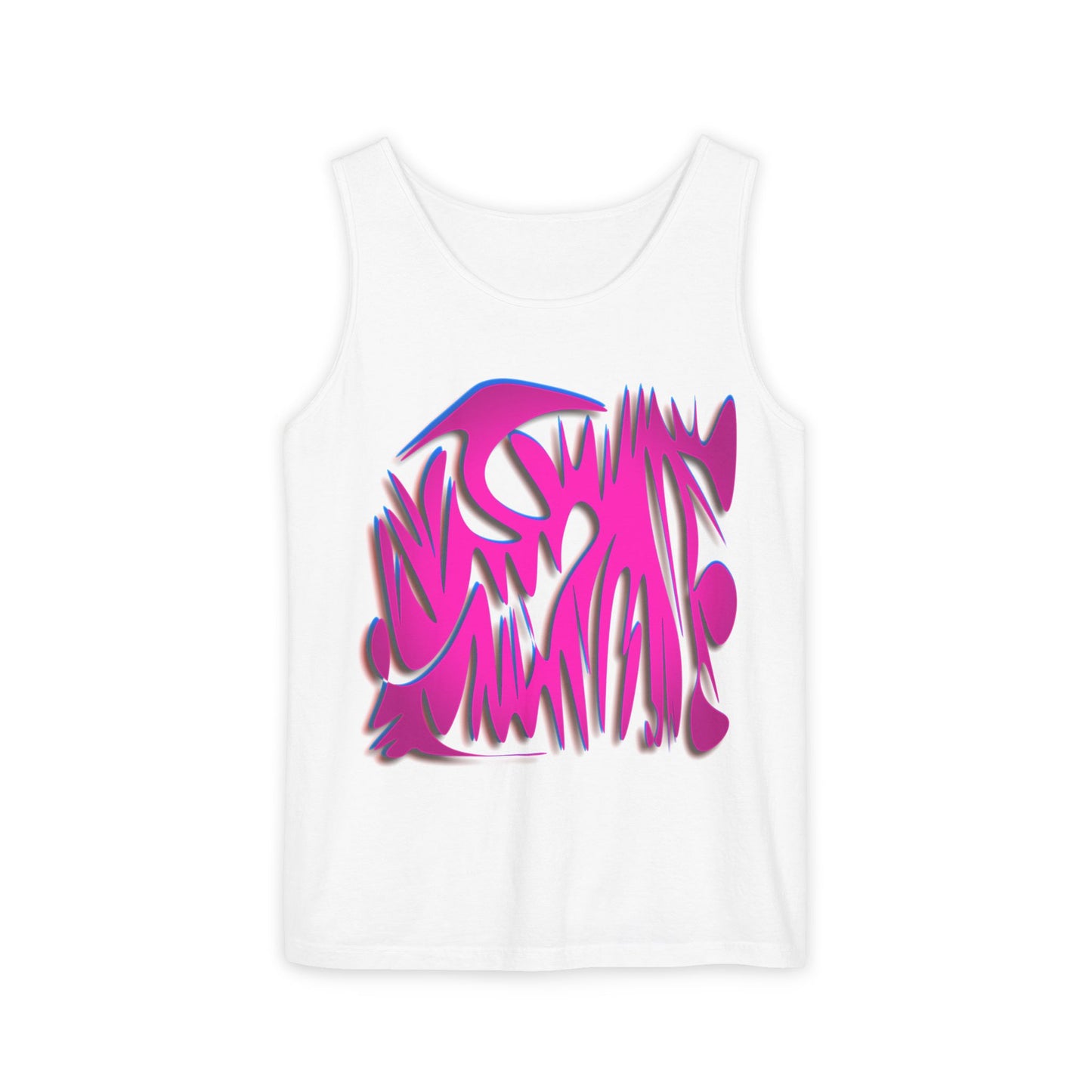 Vibrant Unisex Garment-Dyed Tank Top with Abstract Design