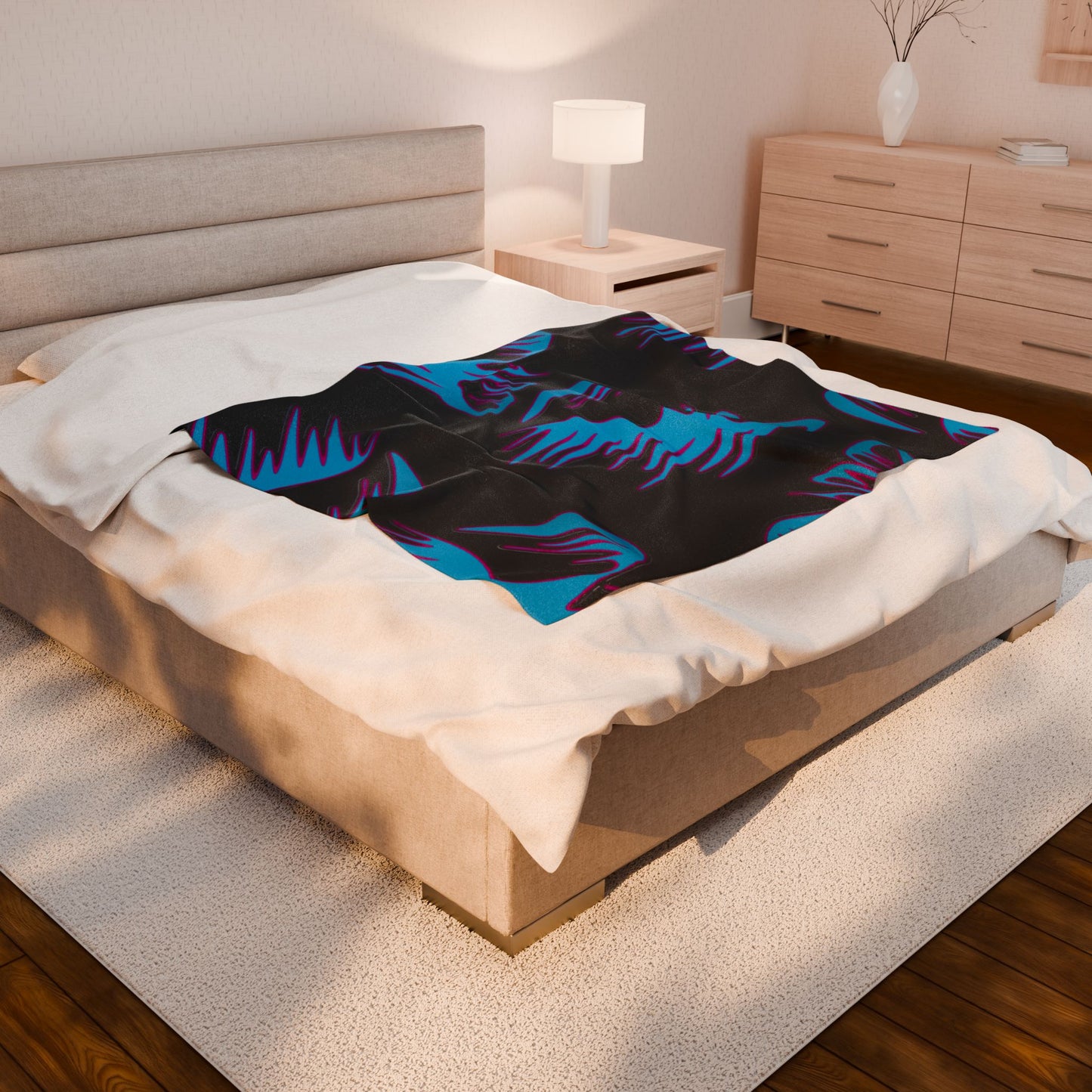 Vibrant Abstract Velveteen Plush Blanket - Cozy Home Decor for Modern Vibes