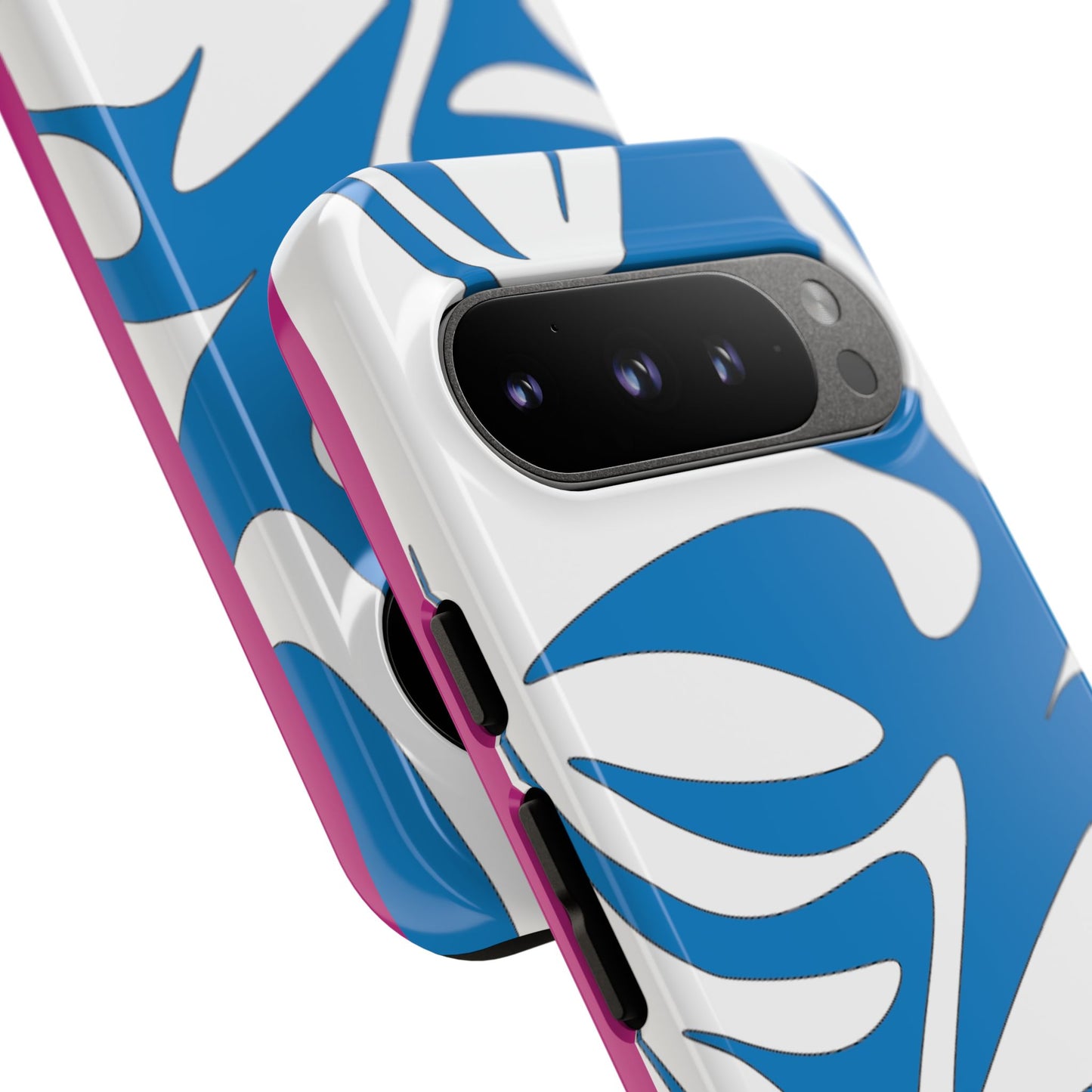 Stylish Tough Phone Case - Blue Abstract Design