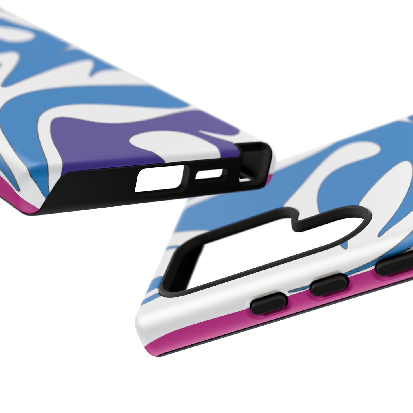 Stylish Tough Phone Case - Blue Abstract Design