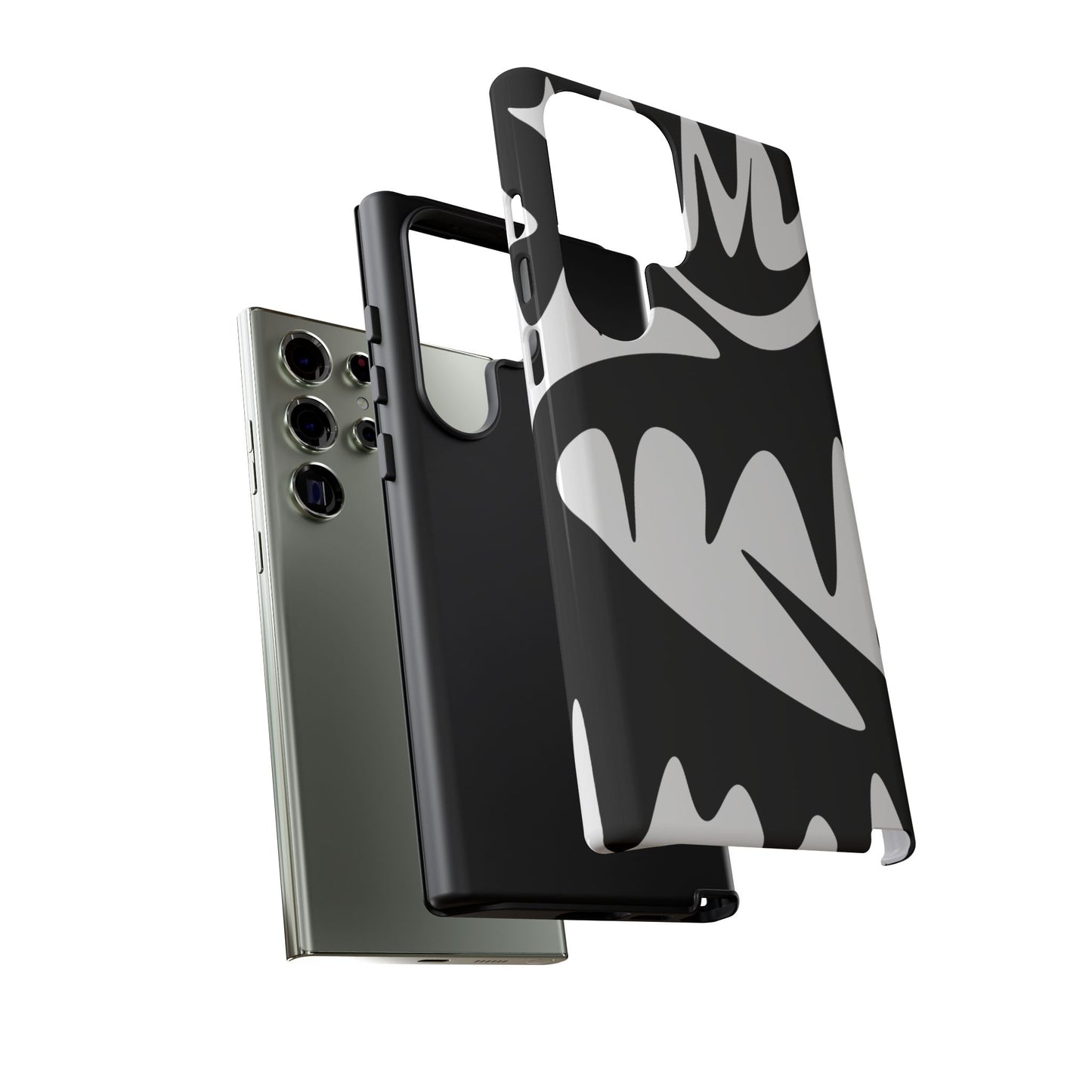 Tough Cases: Bold Black & White Monster Design Phone Case for Trendsetters