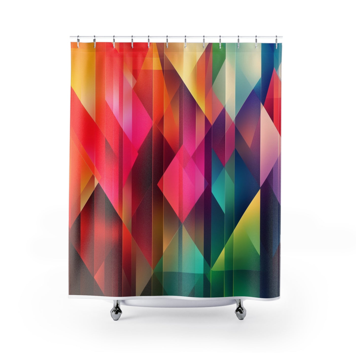Vibrant Geometric Shower Curtain | Modern Bathroom Decor