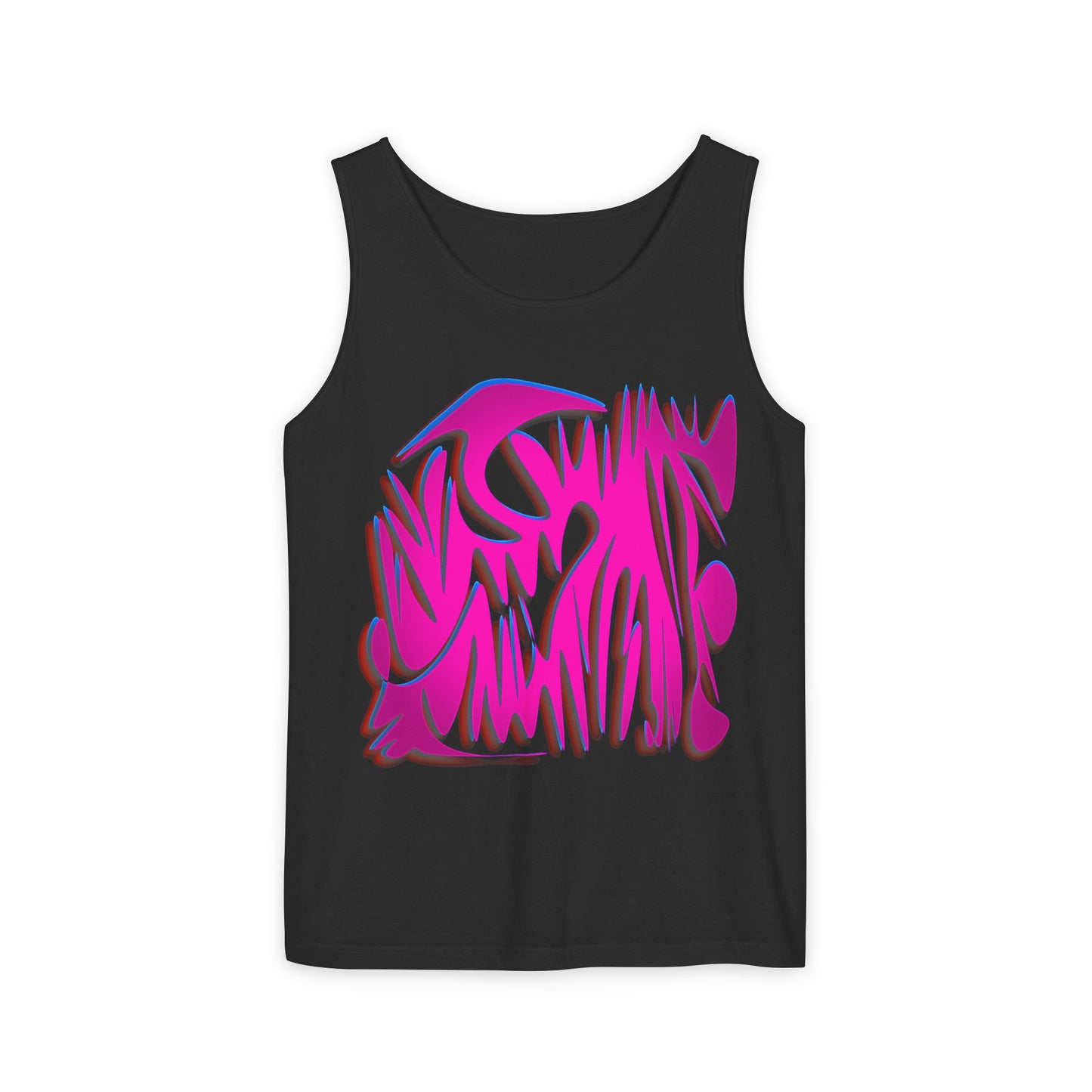 Vibrant Unisex Garment-Dyed Tank Top with Abstract Design