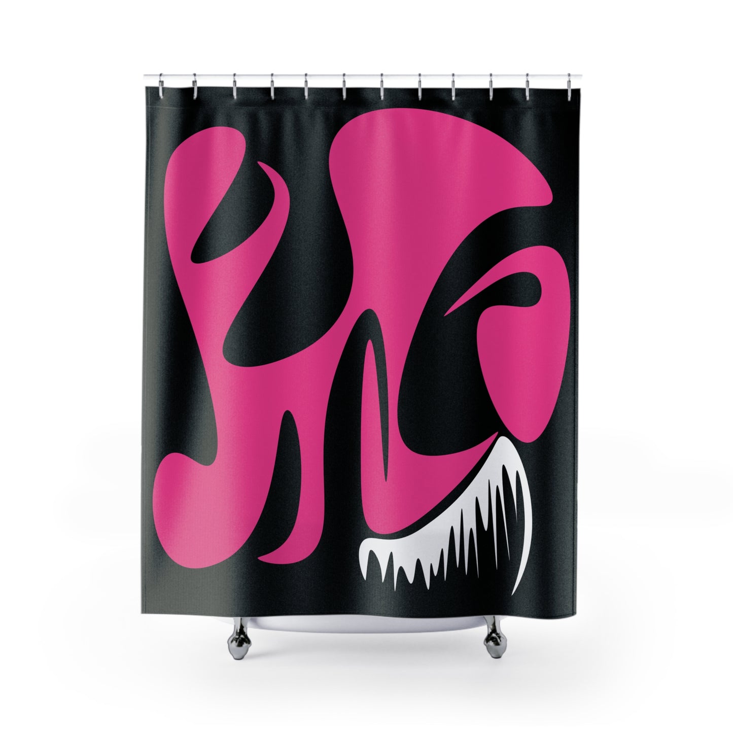Bold Abstract Pink Shower Curtain - Modern Bathroom Decor