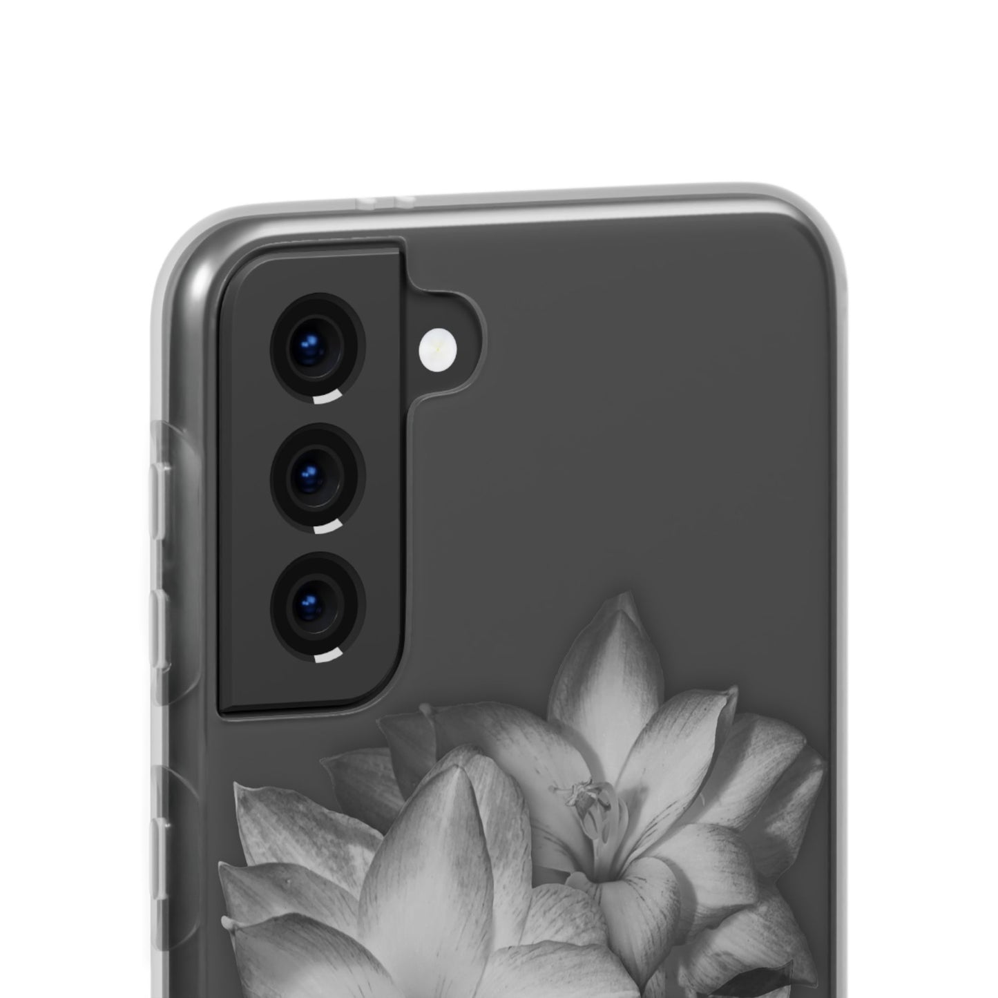 Elegant Floral Flexi Case - Stylish Black & White Design for Smartphones