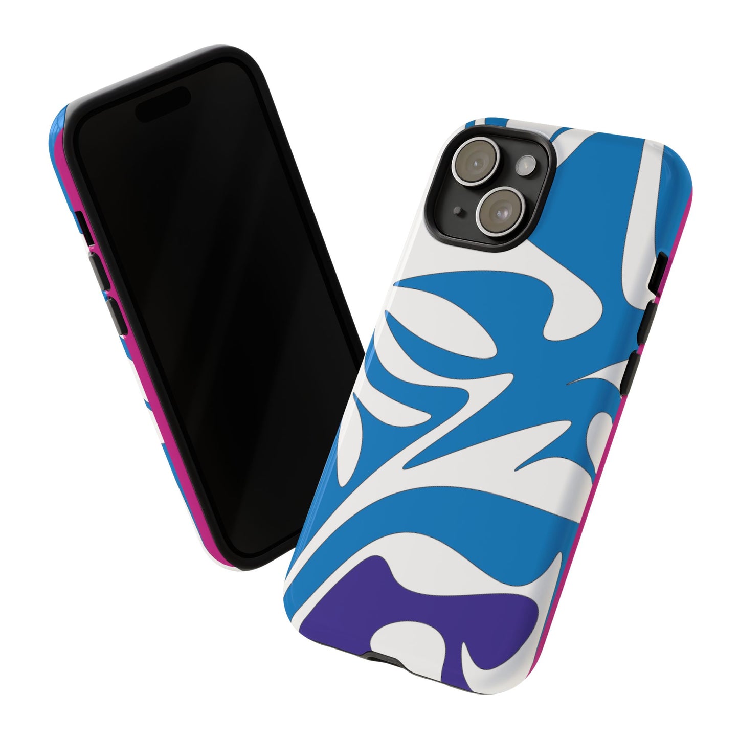 Stylish Tough Phone Case - Blue Abstract Design