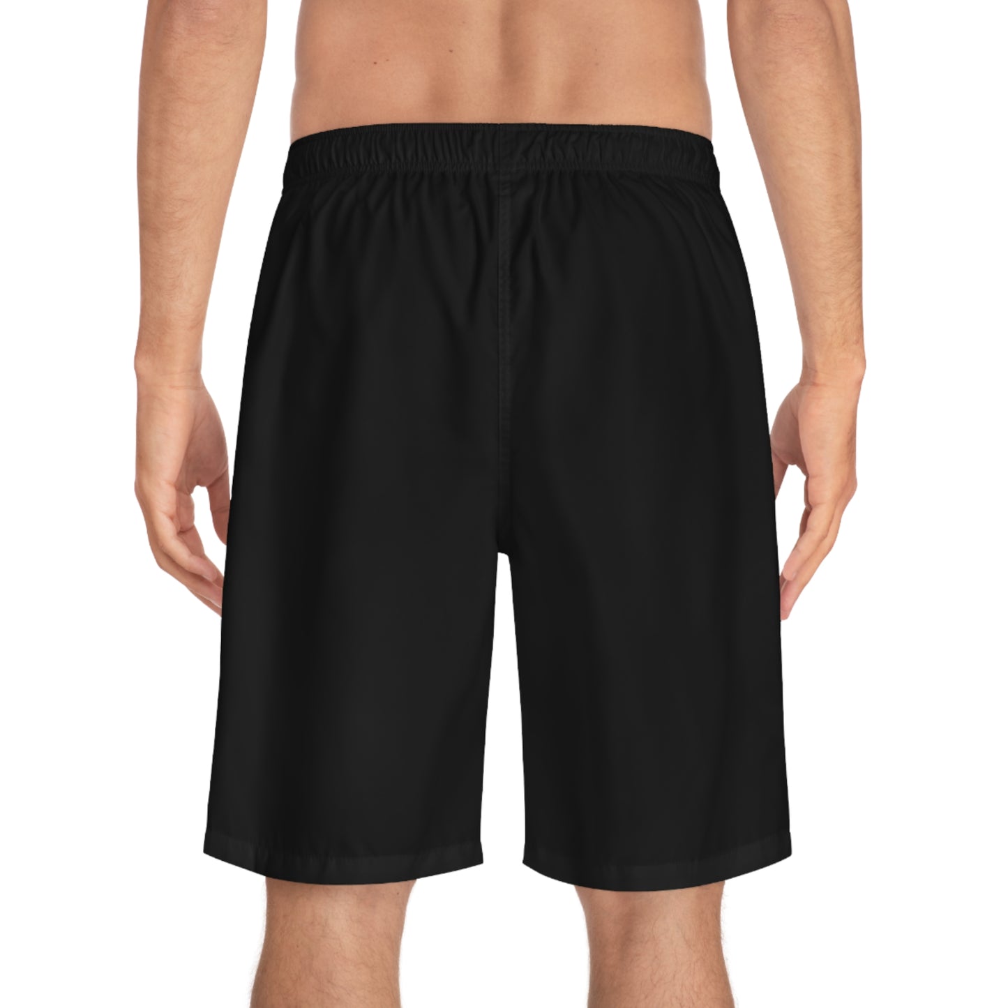 Men's Board Shorts - Vibrant Pink and Black Wave Design