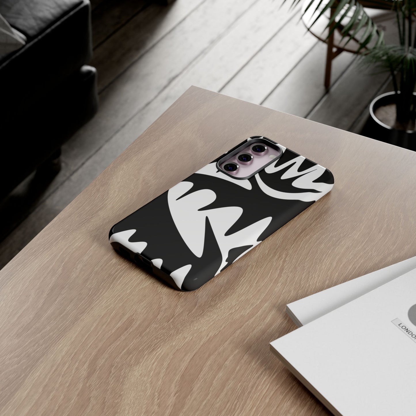 Tough Cases: Bold Black & White Monster Design Phone Case for Trendsetters