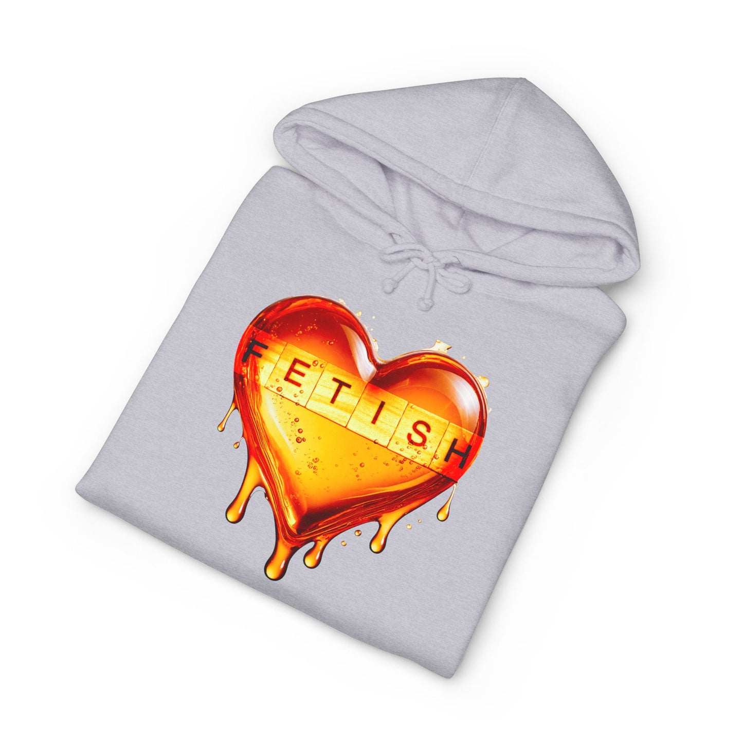 Dripping Heart Hoodie — 'FETISH' Melted Heart Graphic Pullover