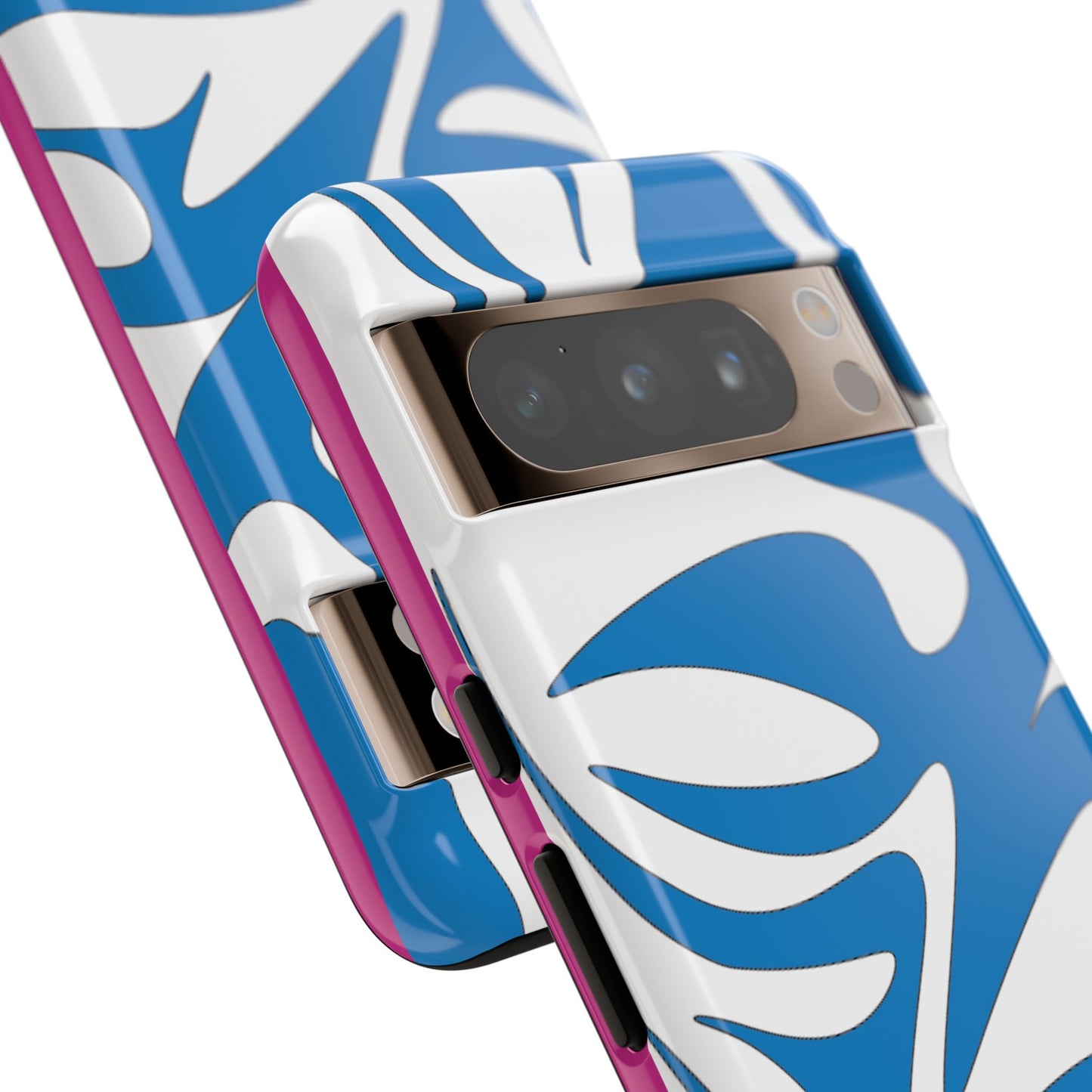 Stylish Tough Phone Case - Blue Abstract Design