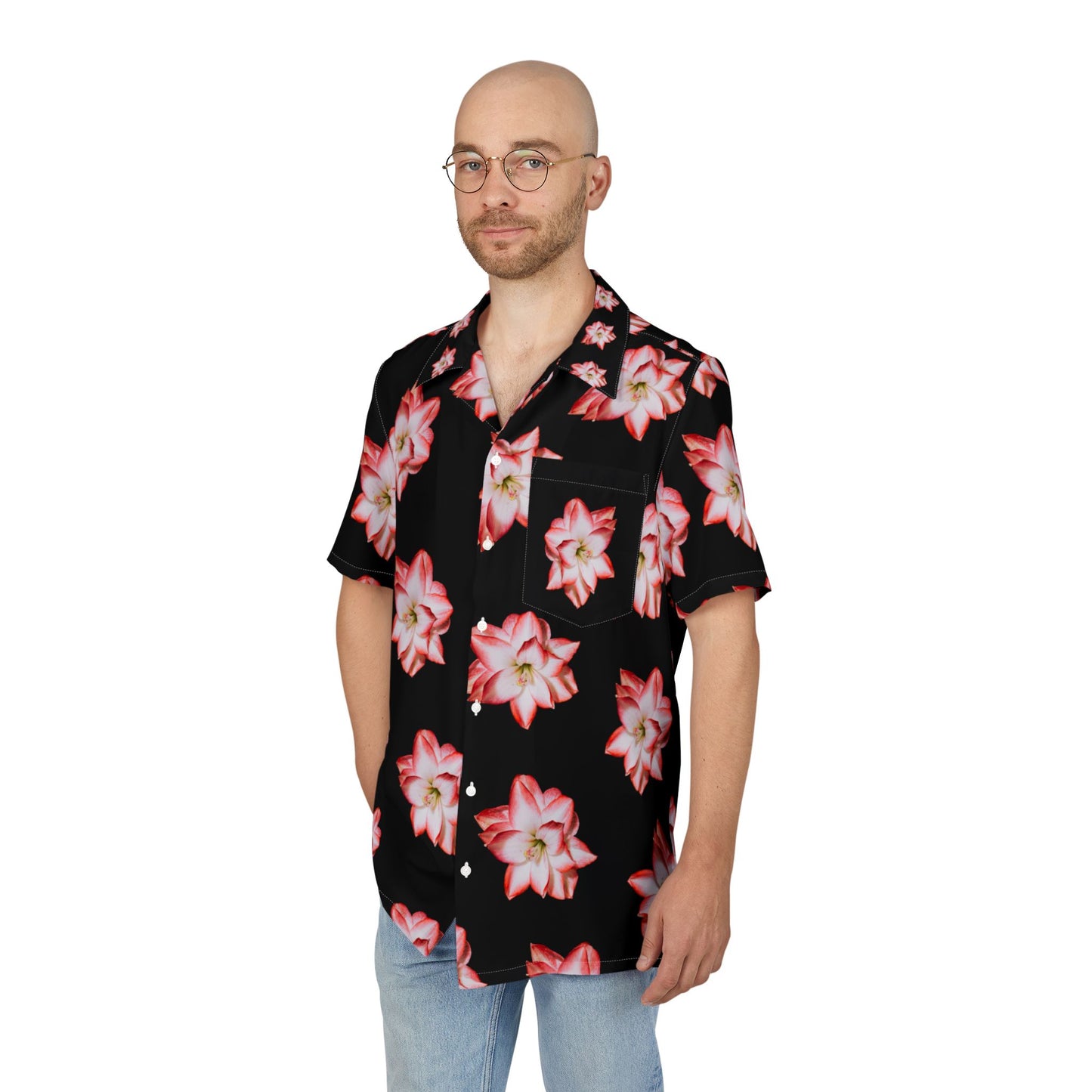 Tropical Floral Unisex Hawaiian Button-Down Shirt - Perfect for Summer Getaways