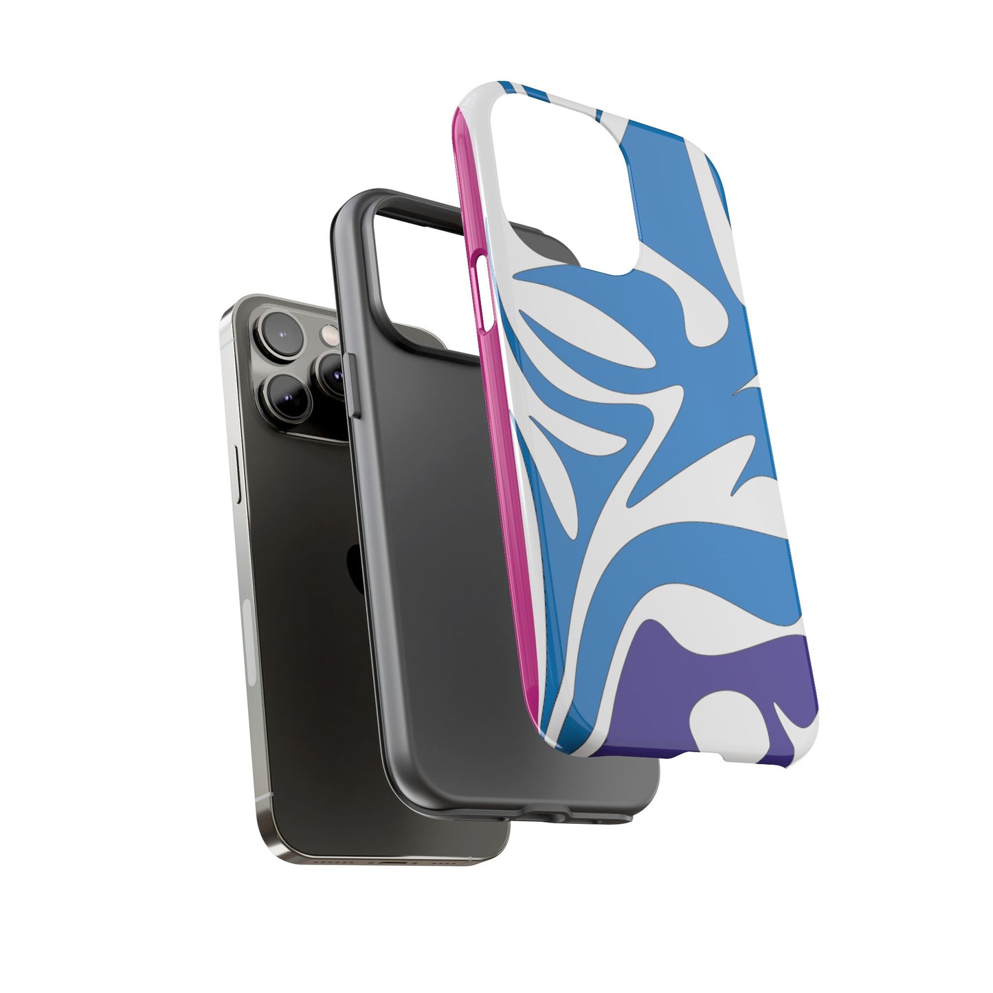 Stylish Tough Phone Case - Blue Abstract Design