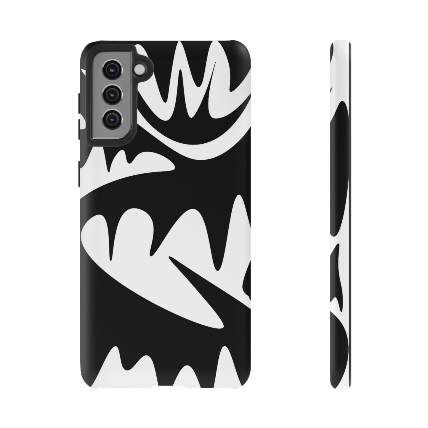 Tough Cases: Bold Black & White Monster Design Phone Case for Trendsetters