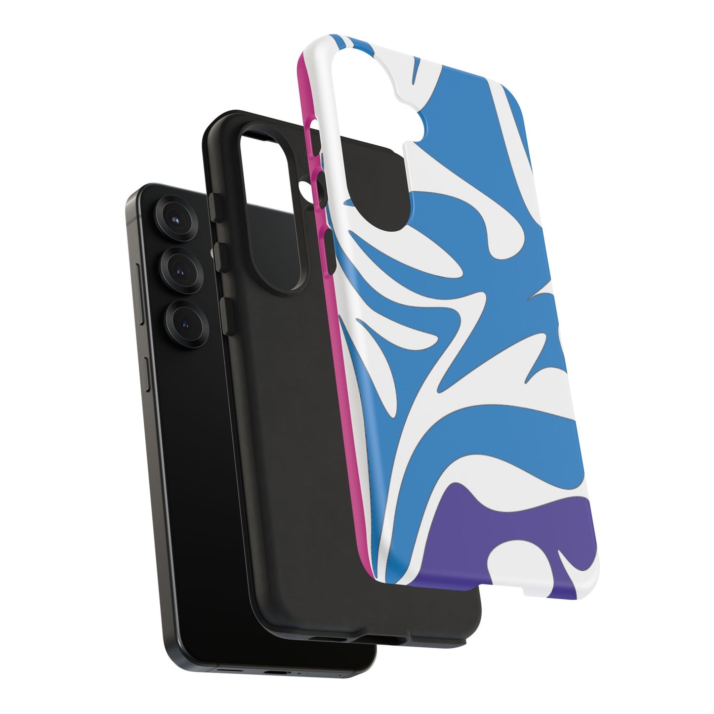 Stylish Tough Phone Case - Blue Abstract Design