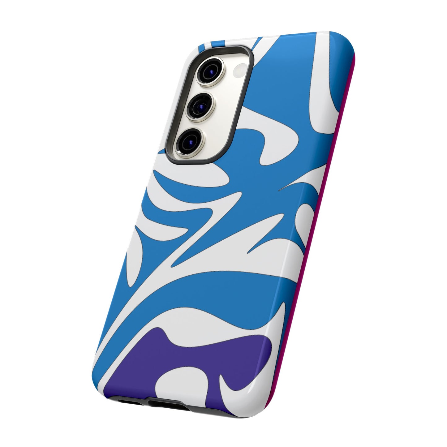 Stylish Tough Phone Case - Blue Abstract Design