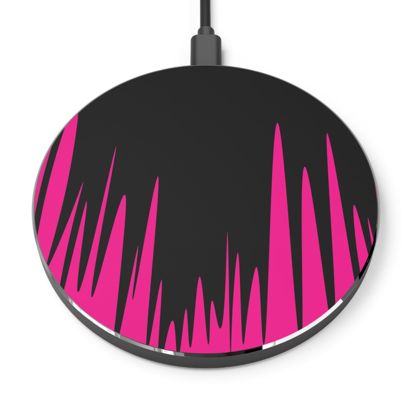 Fast Wireless Charger with Vibrant Pink Design