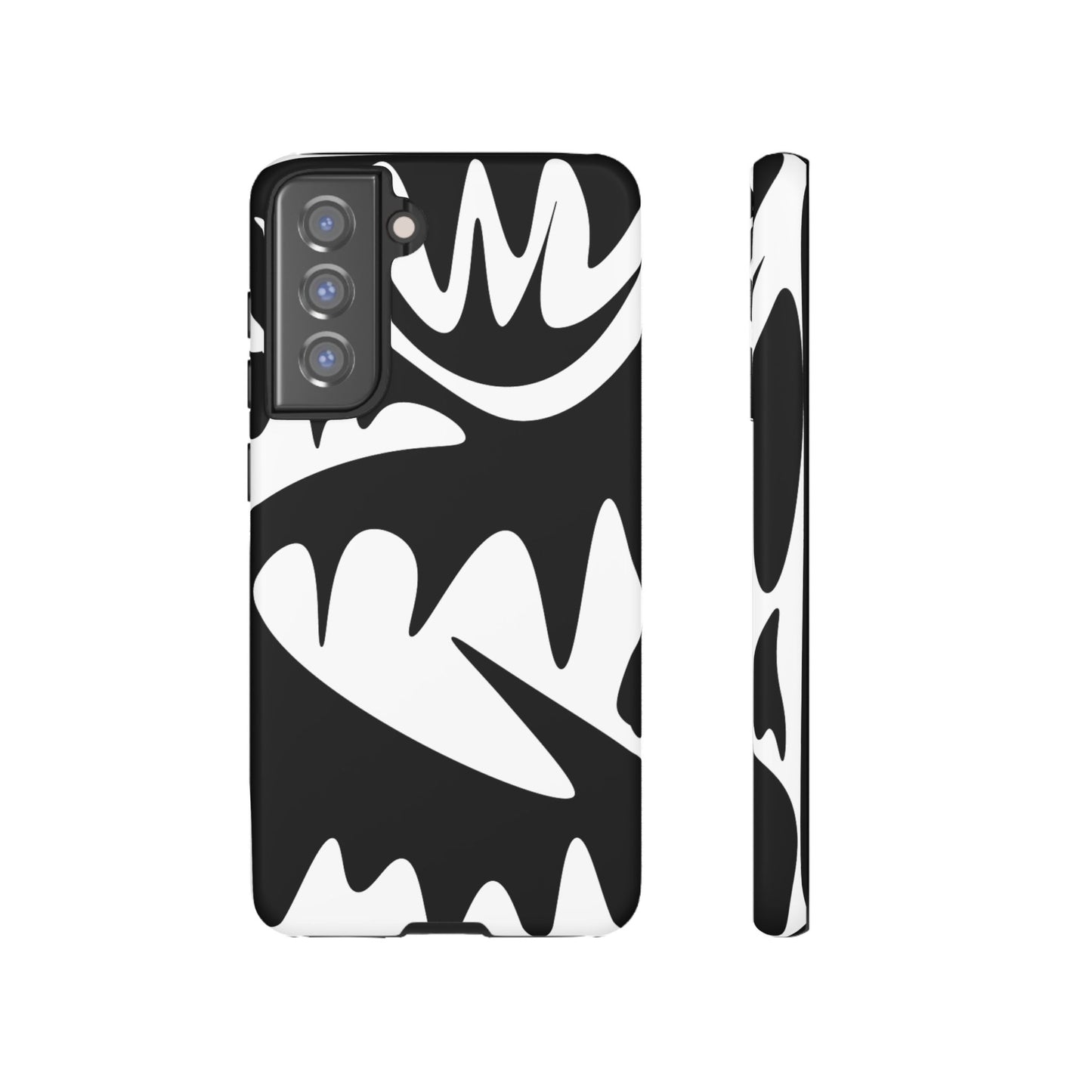 Tough Cases: Bold Black & White Monster Design Phone Case for Trendsetters