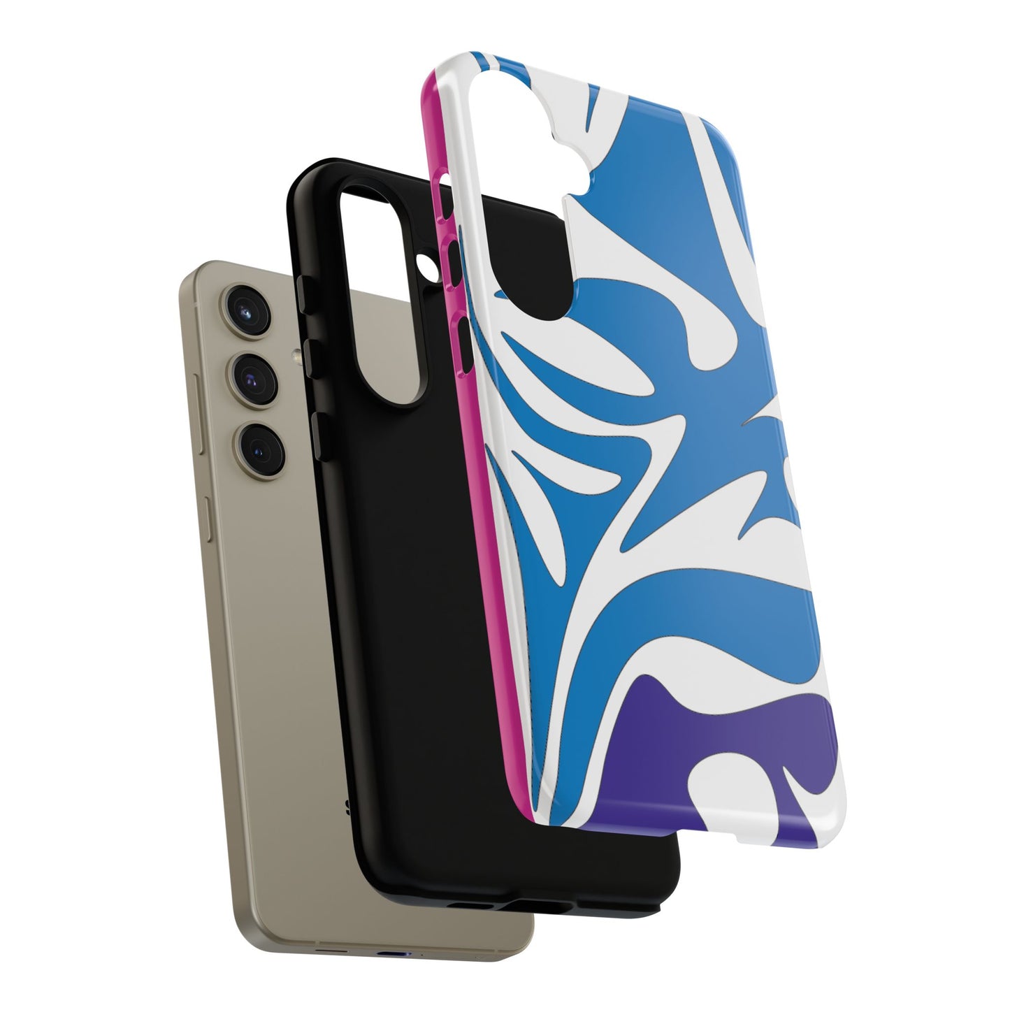 Stylish Tough Phone Case - Blue Abstract Design