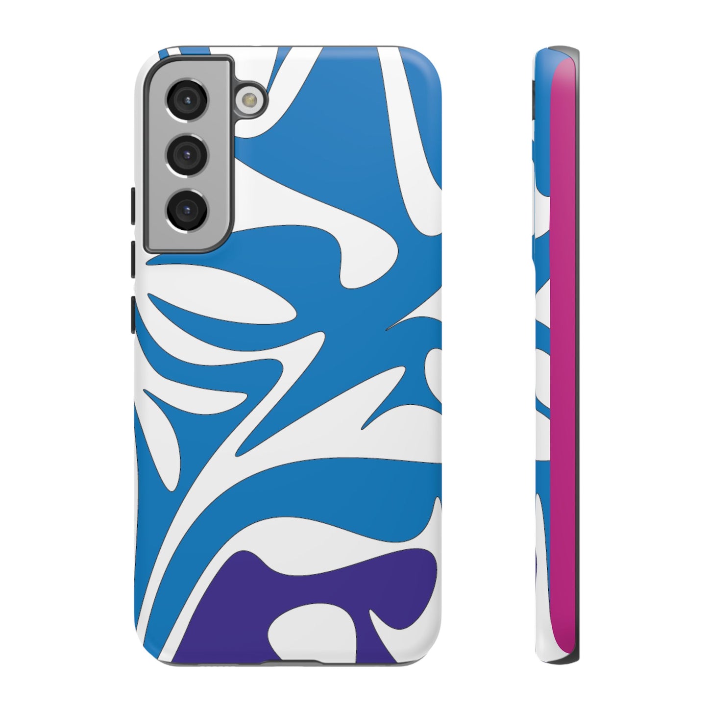 Stylish Tough Phone Case - Blue Abstract Design