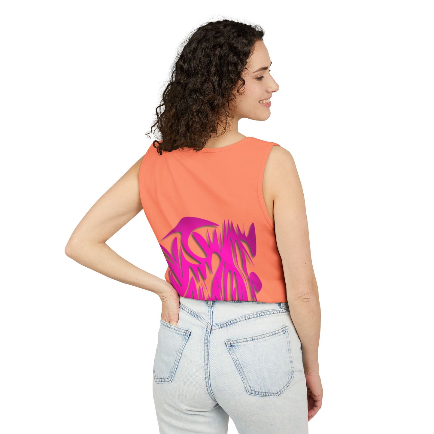Vibrant Unisex Garment-Dyed Tank Top with Abstract Design