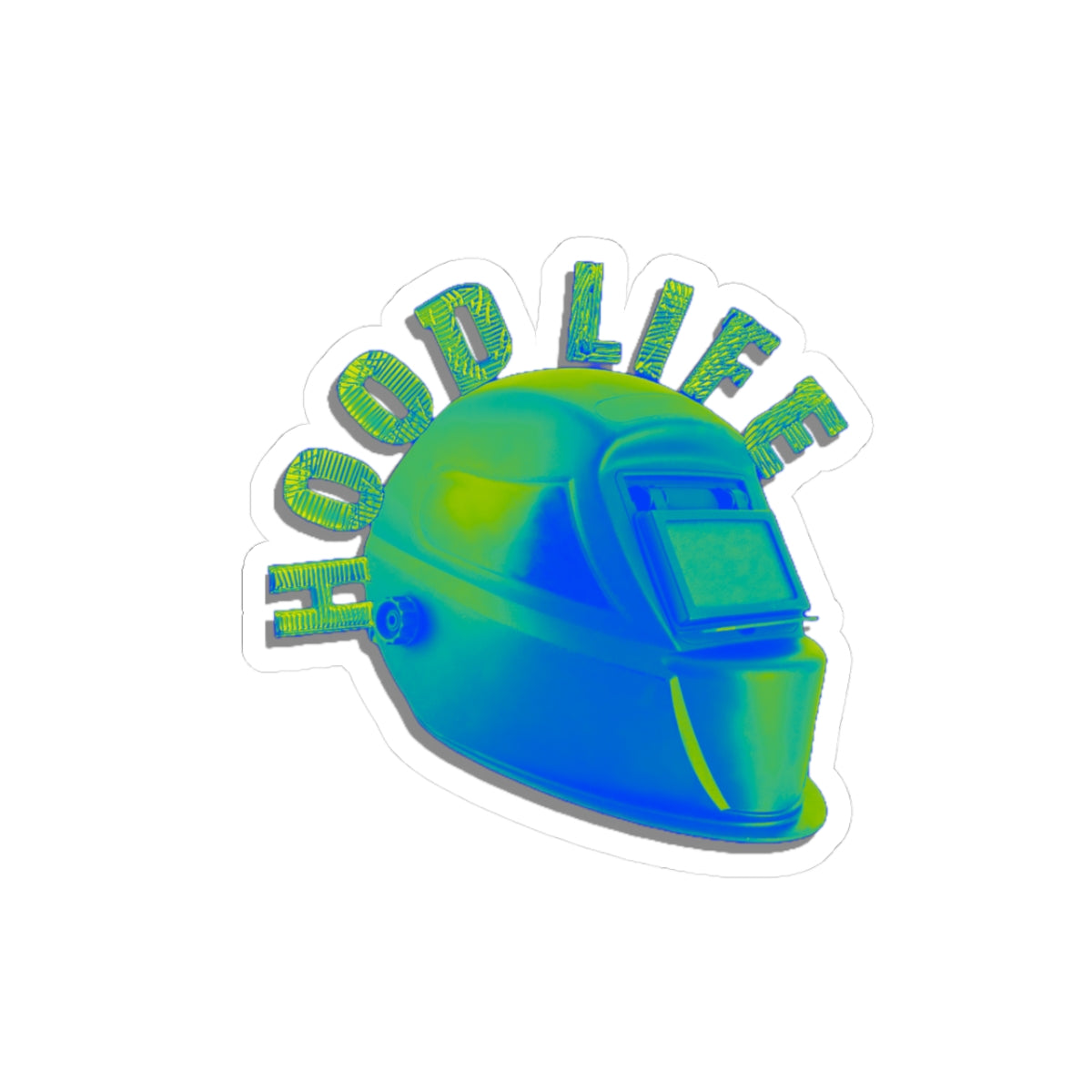 Hood Life Kiss-Cut Stickers | Welding Helmet Design | Cool Stickers for Trade Enthusiasts