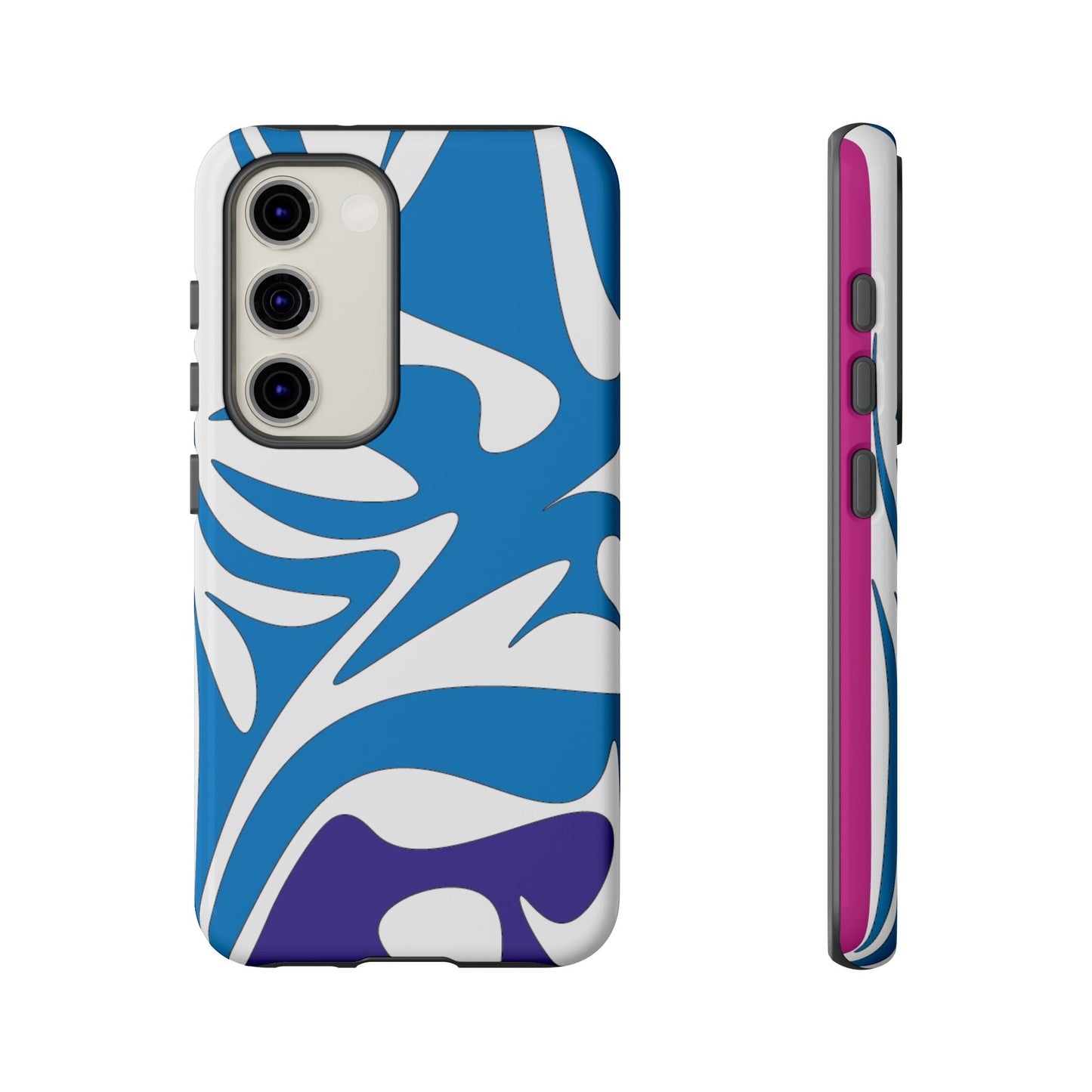 Stylish Tough Phone Case - Blue Abstract Design