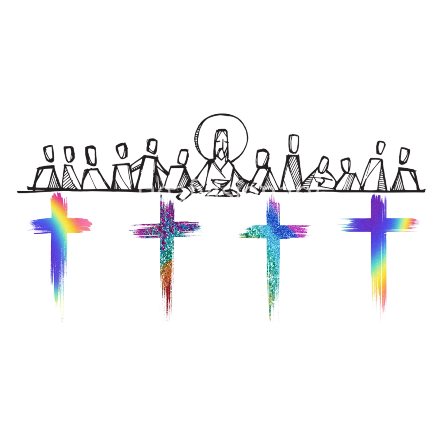 Rainbow Faith Stained Glass Collection – LGBT Christian Art Bundle | Pride Church Windows, Jesus, Cross & Spiritual Icons Pack”