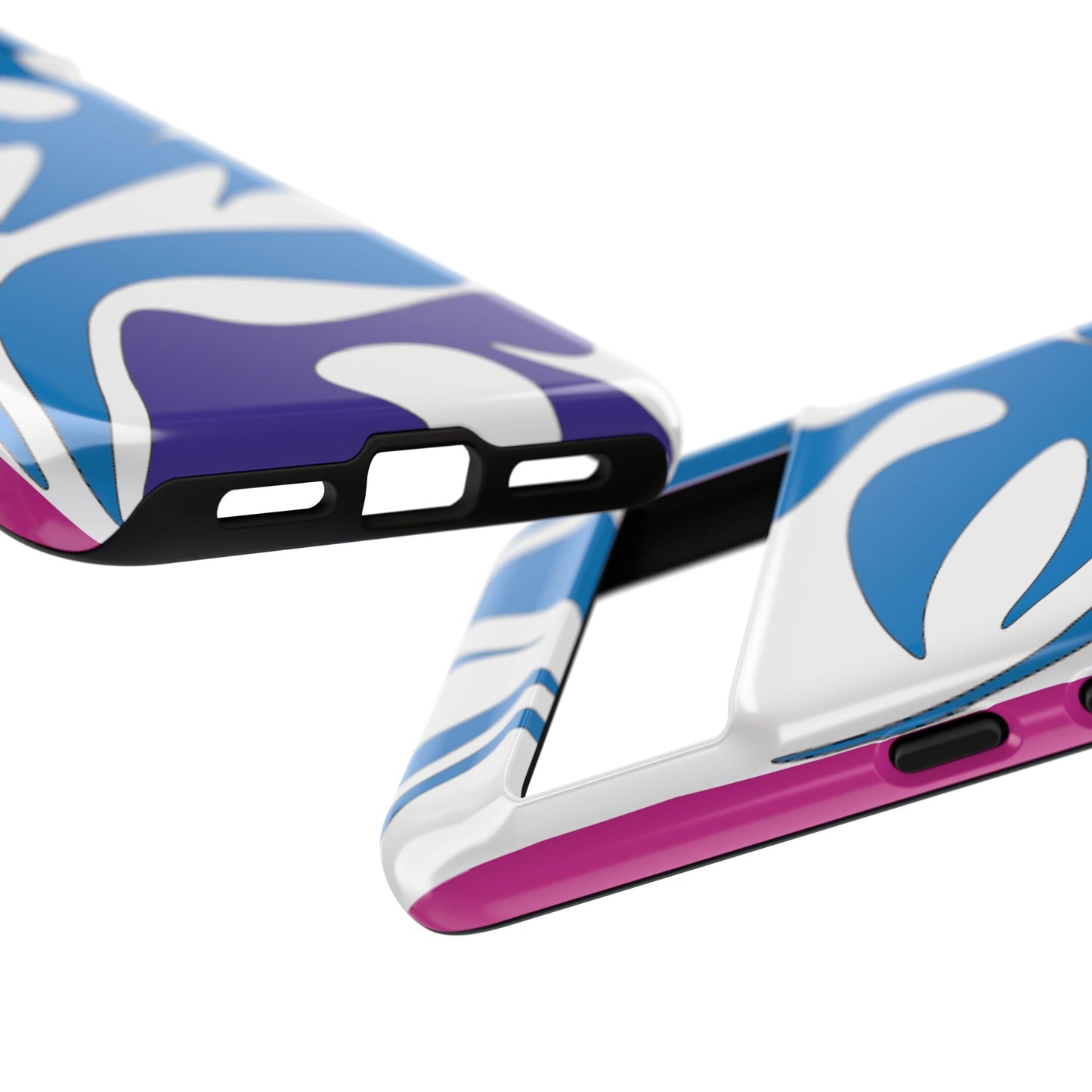 Stylish Tough Phone Case - Blue Abstract Design