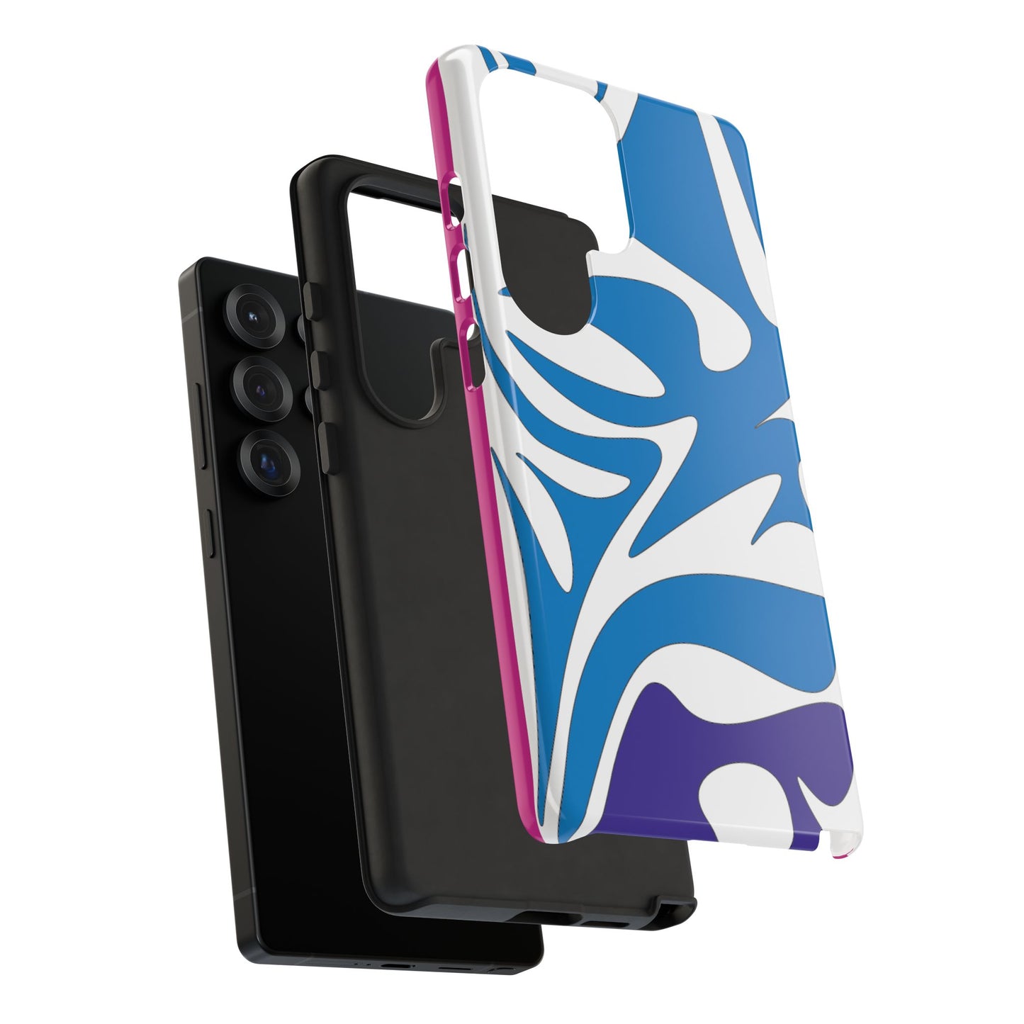 Stylish Tough Phone Case - Blue Abstract Design