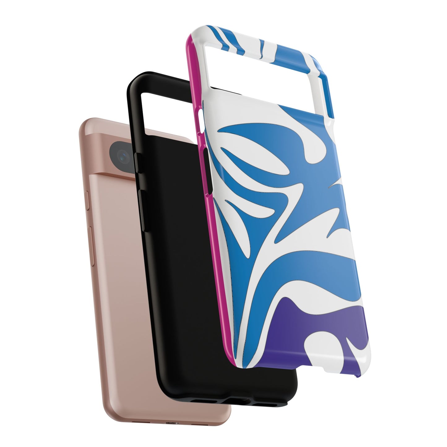 Stylish Tough Phone Case - Blue Abstract Design