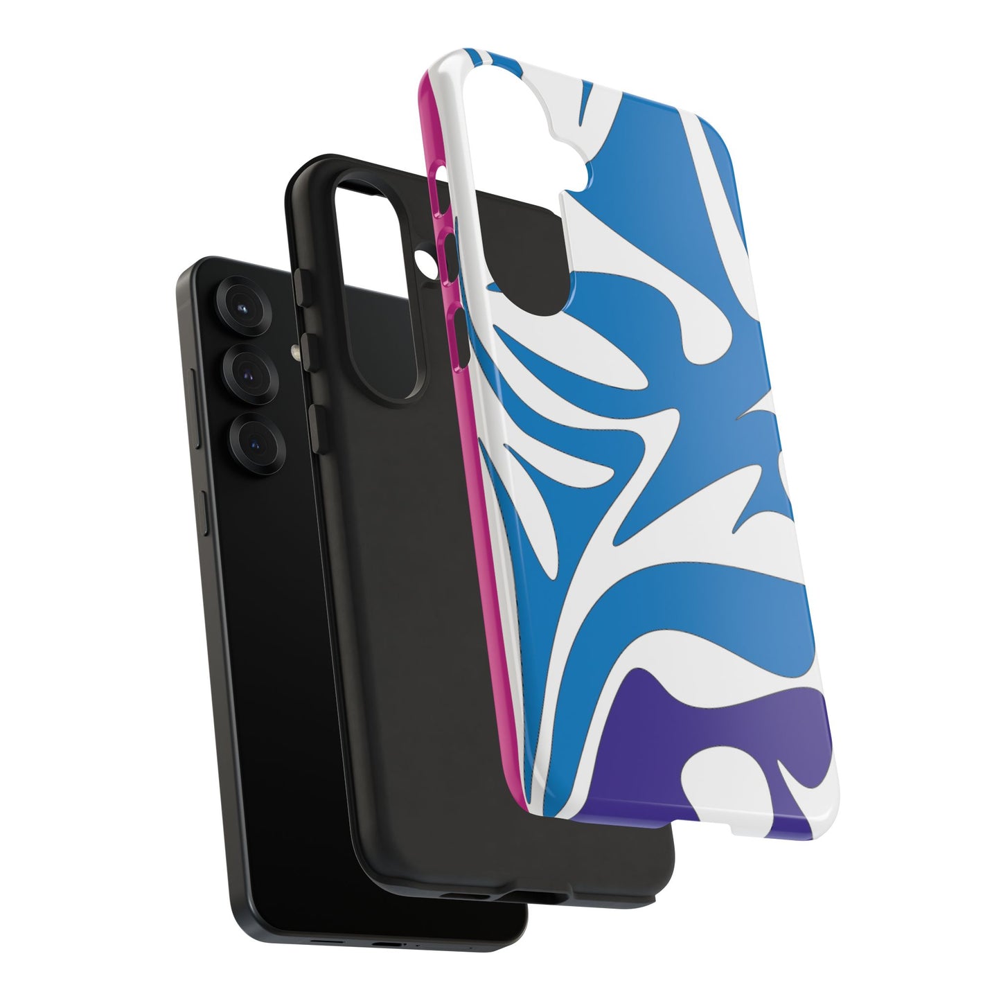 Stylish Tough Phone Case - Blue Abstract Design