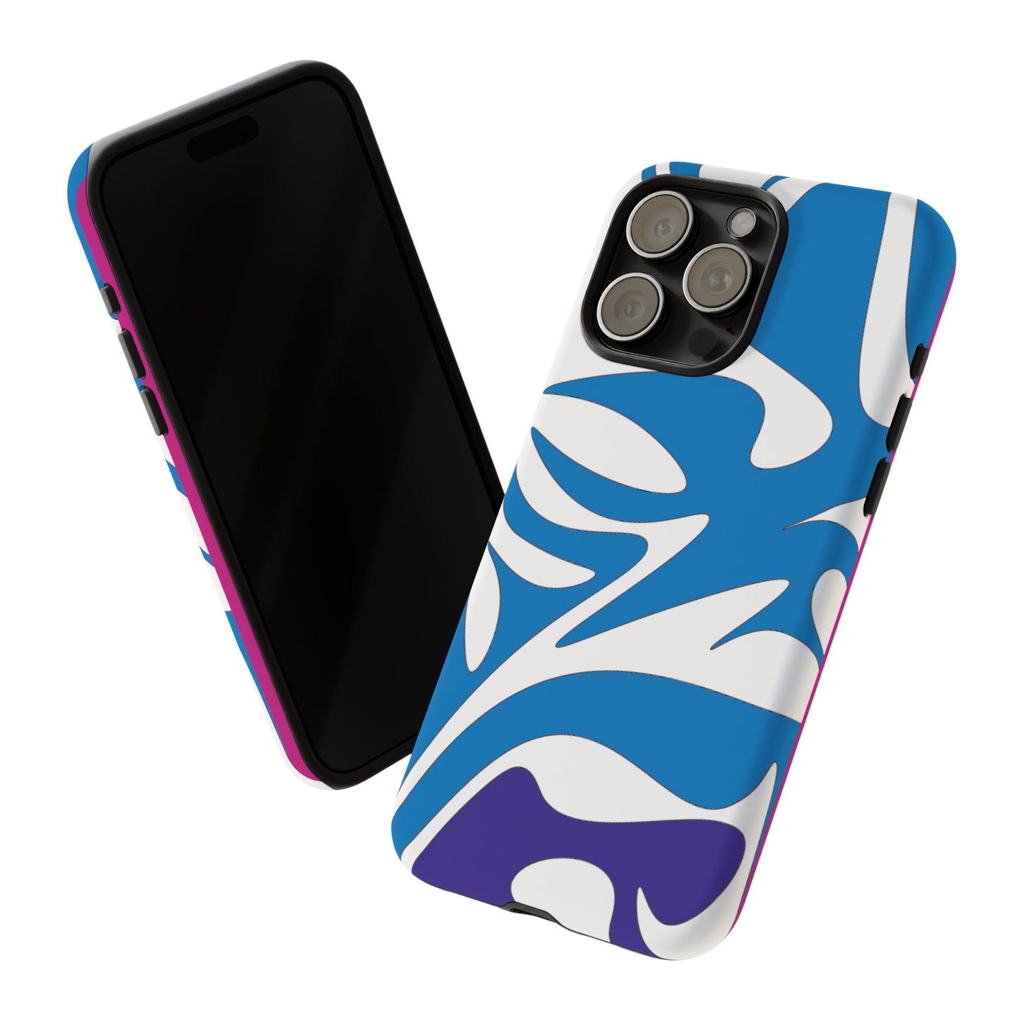 Stylish Tough Phone Case - Blue Abstract Design