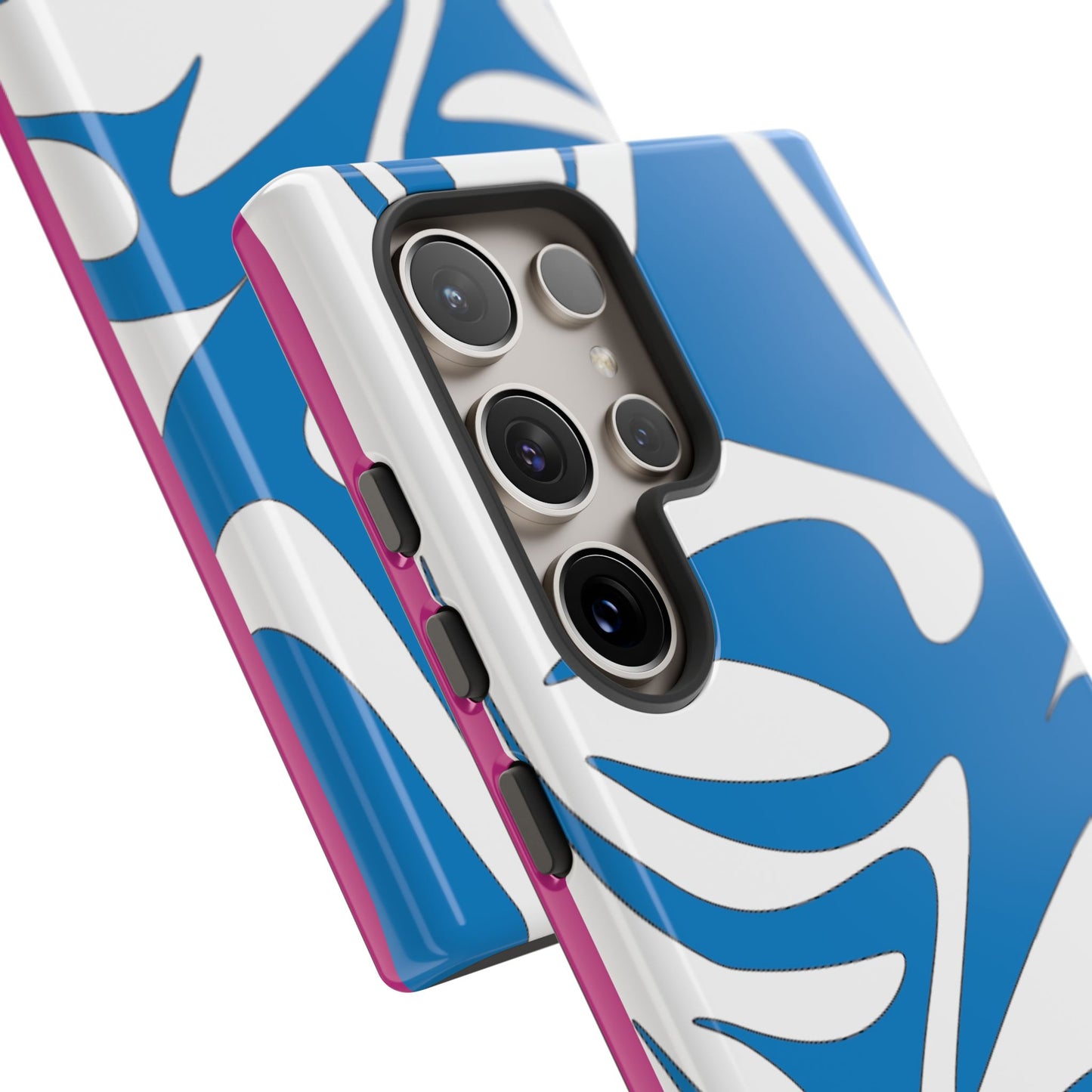 Stylish Tough Phone Case - Blue Abstract Design