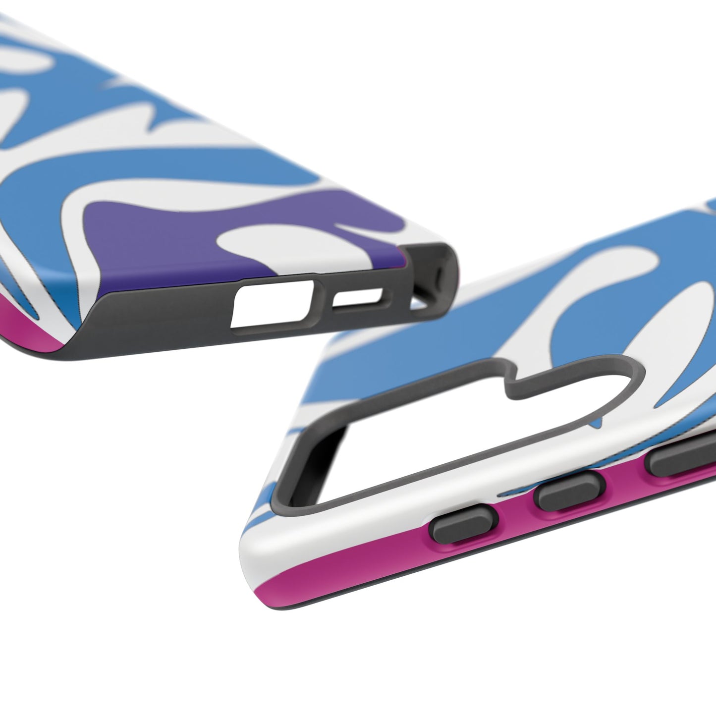 Stylish Tough Phone Case - Blue Abstract Design