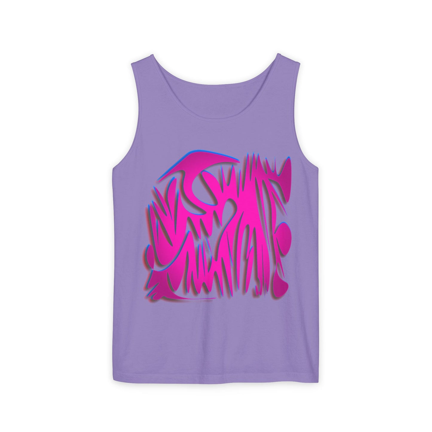 Vibrant Unisex Garment-Dyed Tank Top with Abstract Design