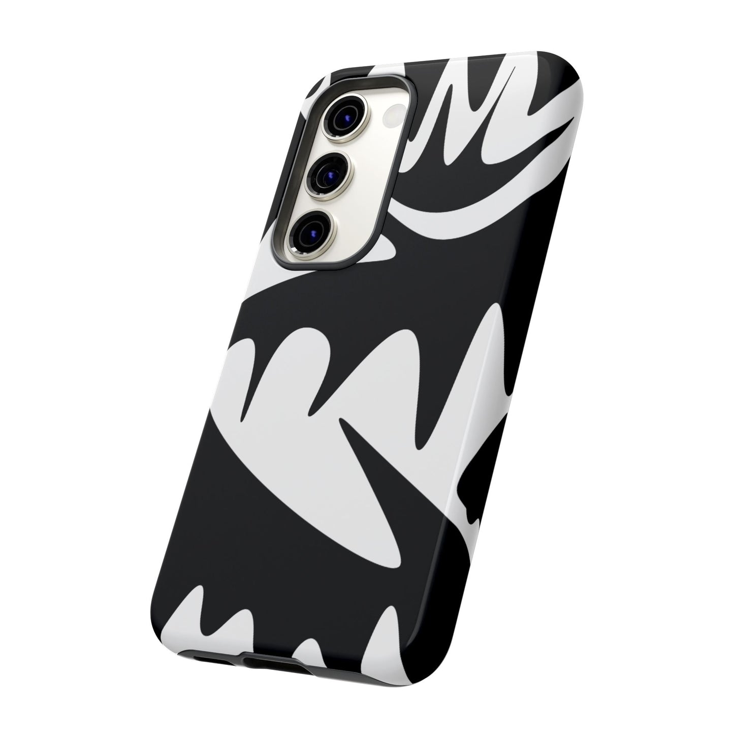 Tough Cases: Bold Black & White Monster Design Phone Case for Trendsetters