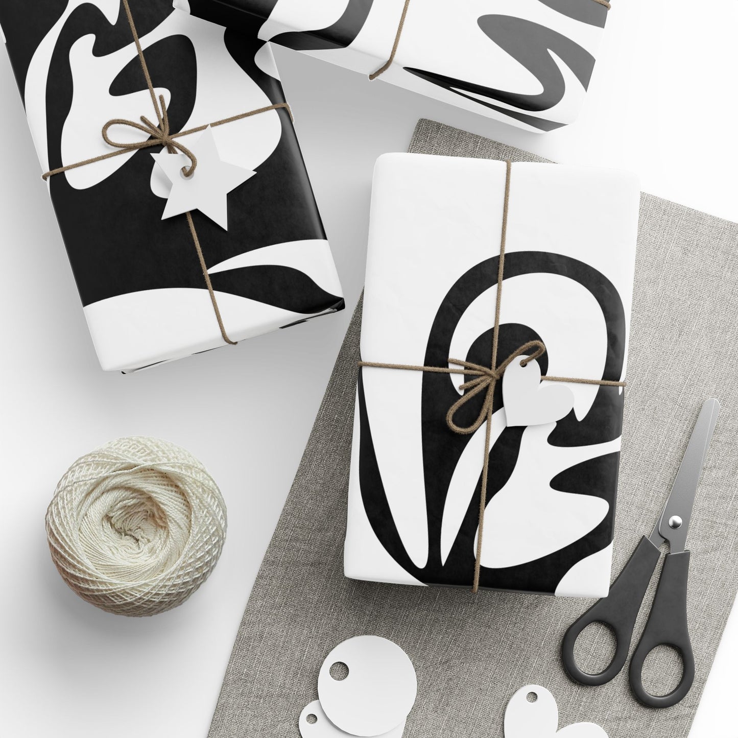 Modern Abstract Wrapping Paper Roll - Unique Black & White Design for Gifts and Celebrations