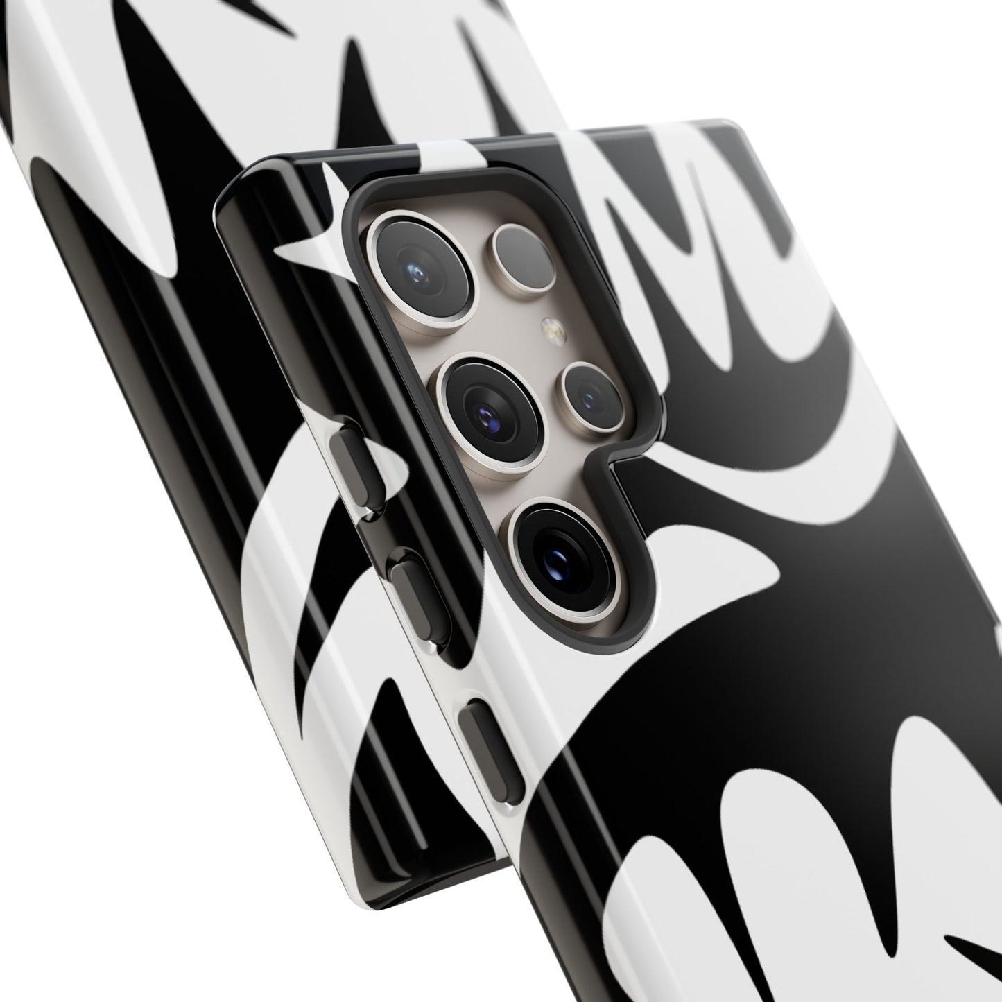 Tough Cases: Bold Black & White Monster Design Phone Case for Trendsetters