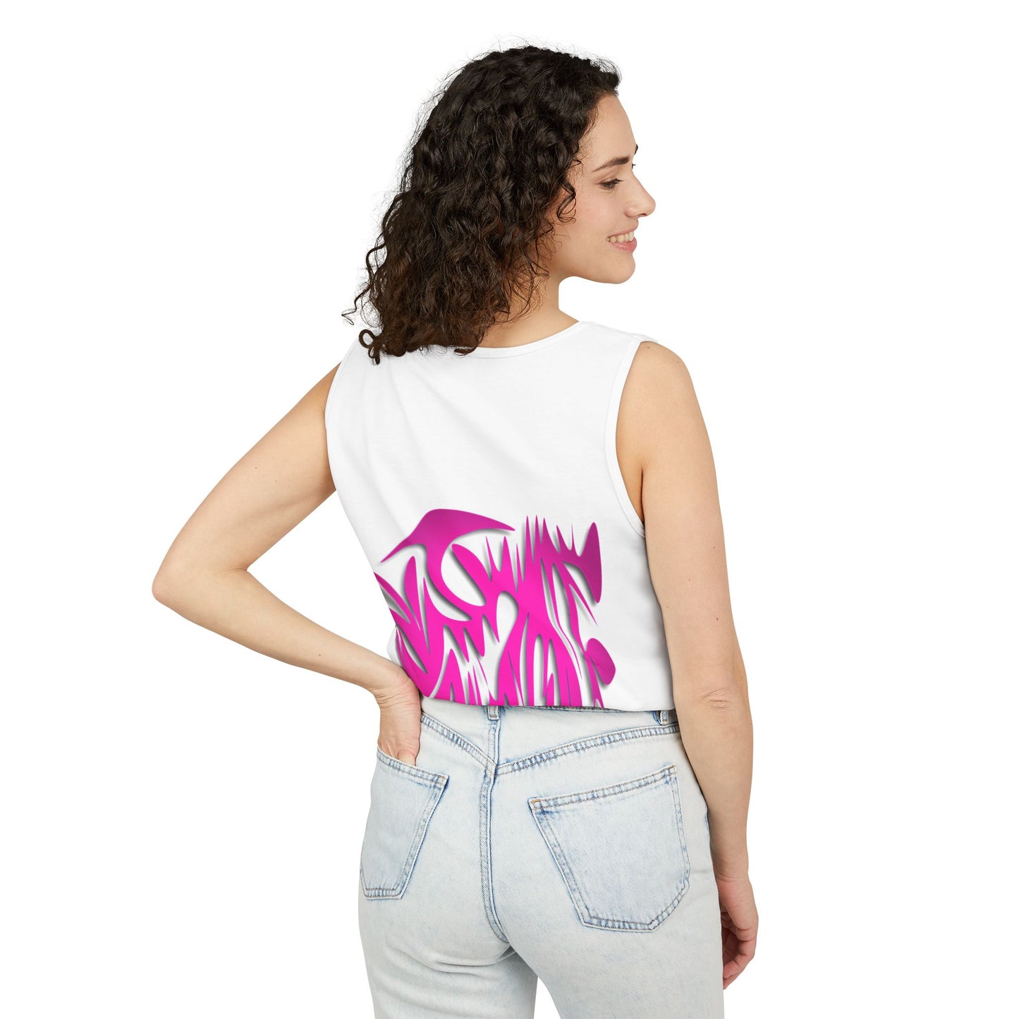 Vibrant Unisex Garment-Dyed Tank Top with Abstract Design