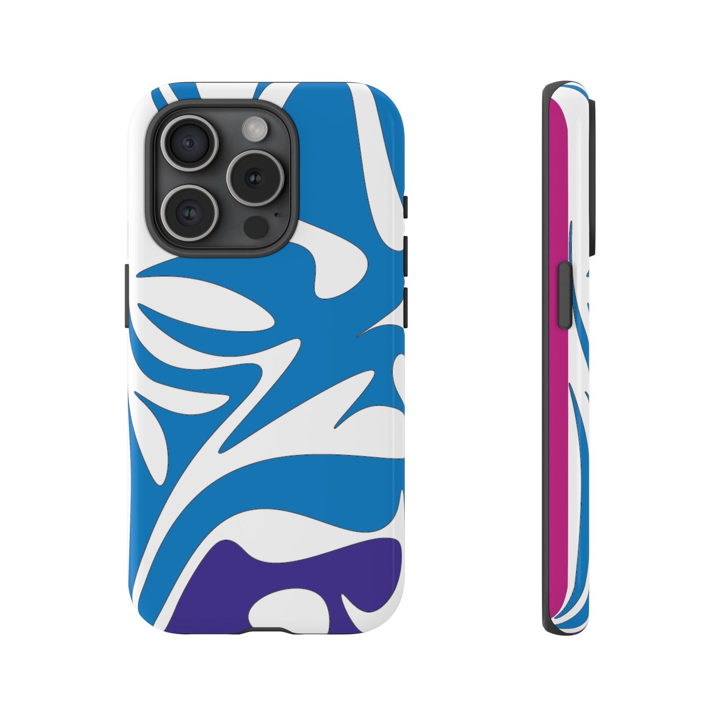 Stylish Tough Phone Case - Blue Abstract Design