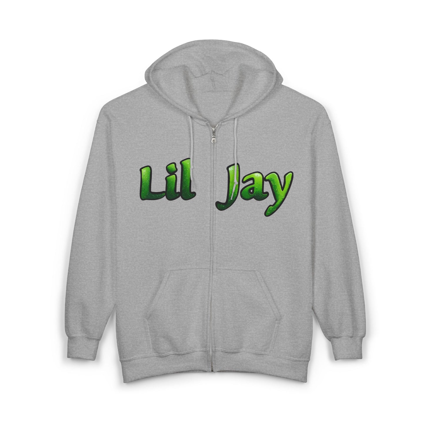 Customizable Unisex Zip Hoodie with 'Lil Jay' Design, Perfect for Casual Wear, Gift for Friends, Streetwear, Hip-Hop Style