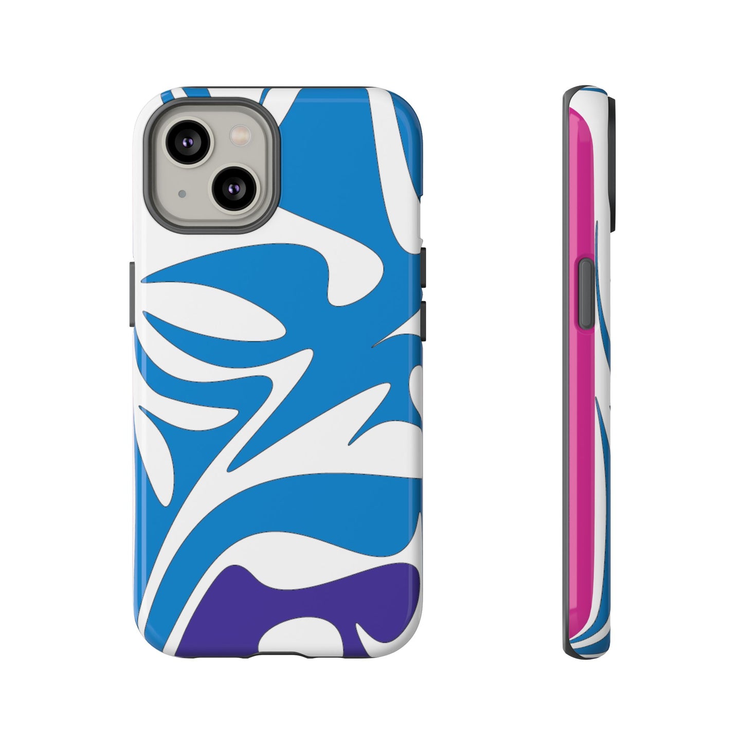 Stylish Tough Phone Case - Blue Abstract Design