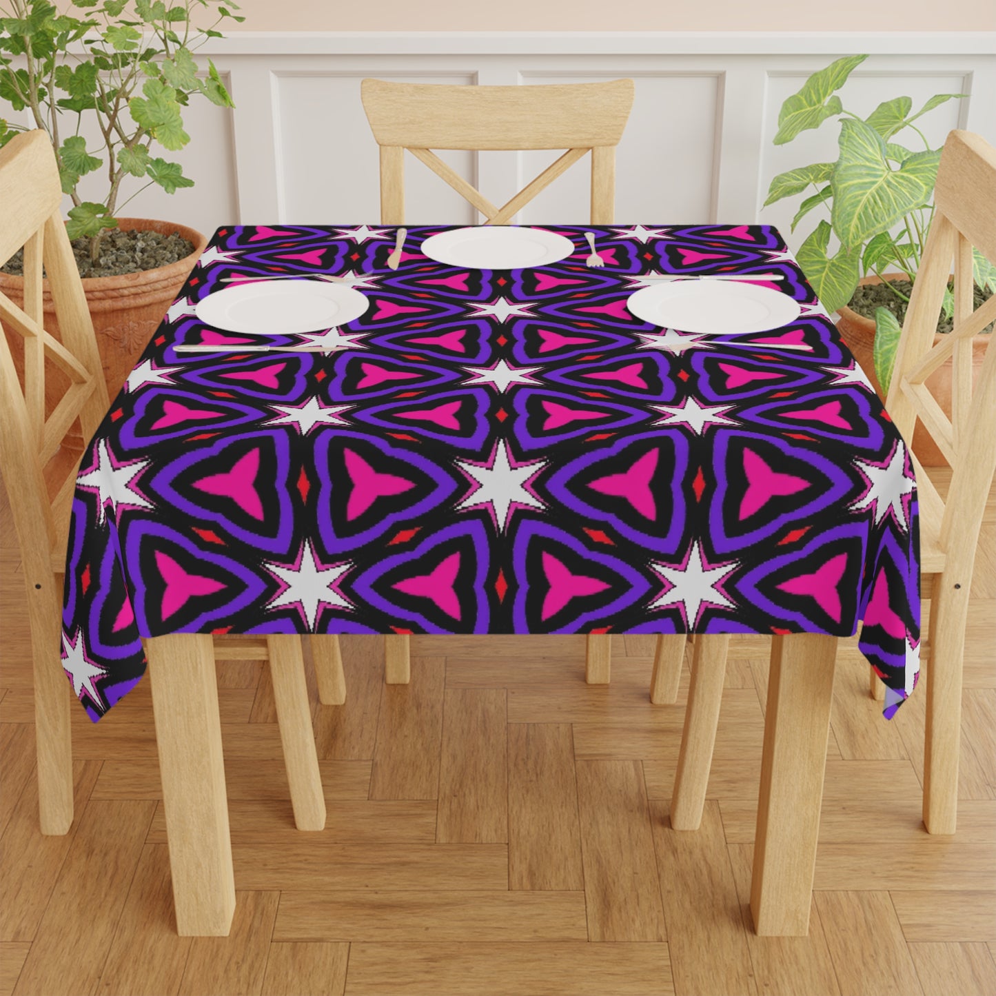 Vibrant Geometric Tablecloth for Parties and Gatherings