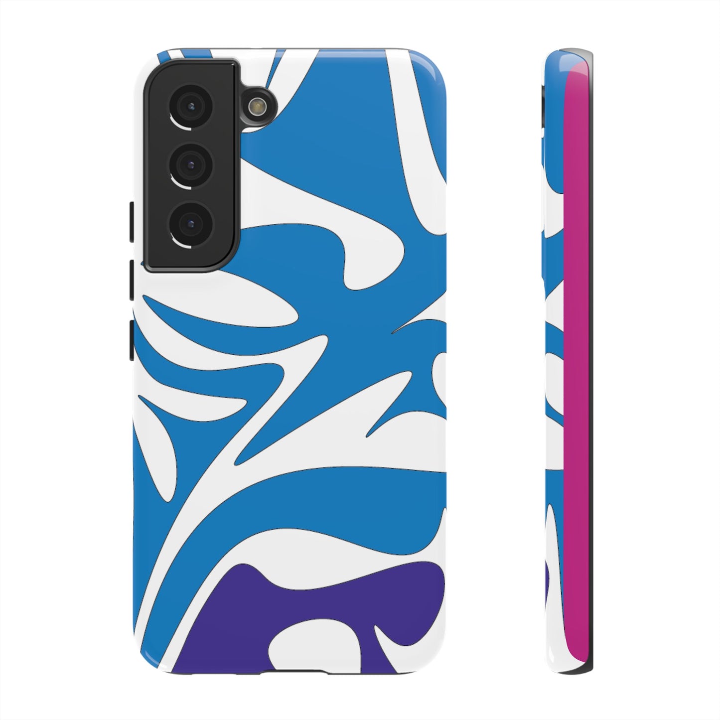 Stylish Tough Phone Case - Blue Abstract Design