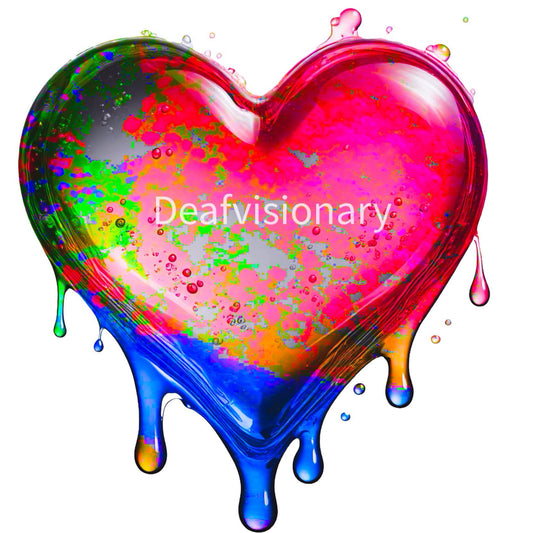 Melting Heart PNG Bundle – Dripping Neon, Chrome & Abstract Love Designs for T-Shirts, Stickers & POD”
