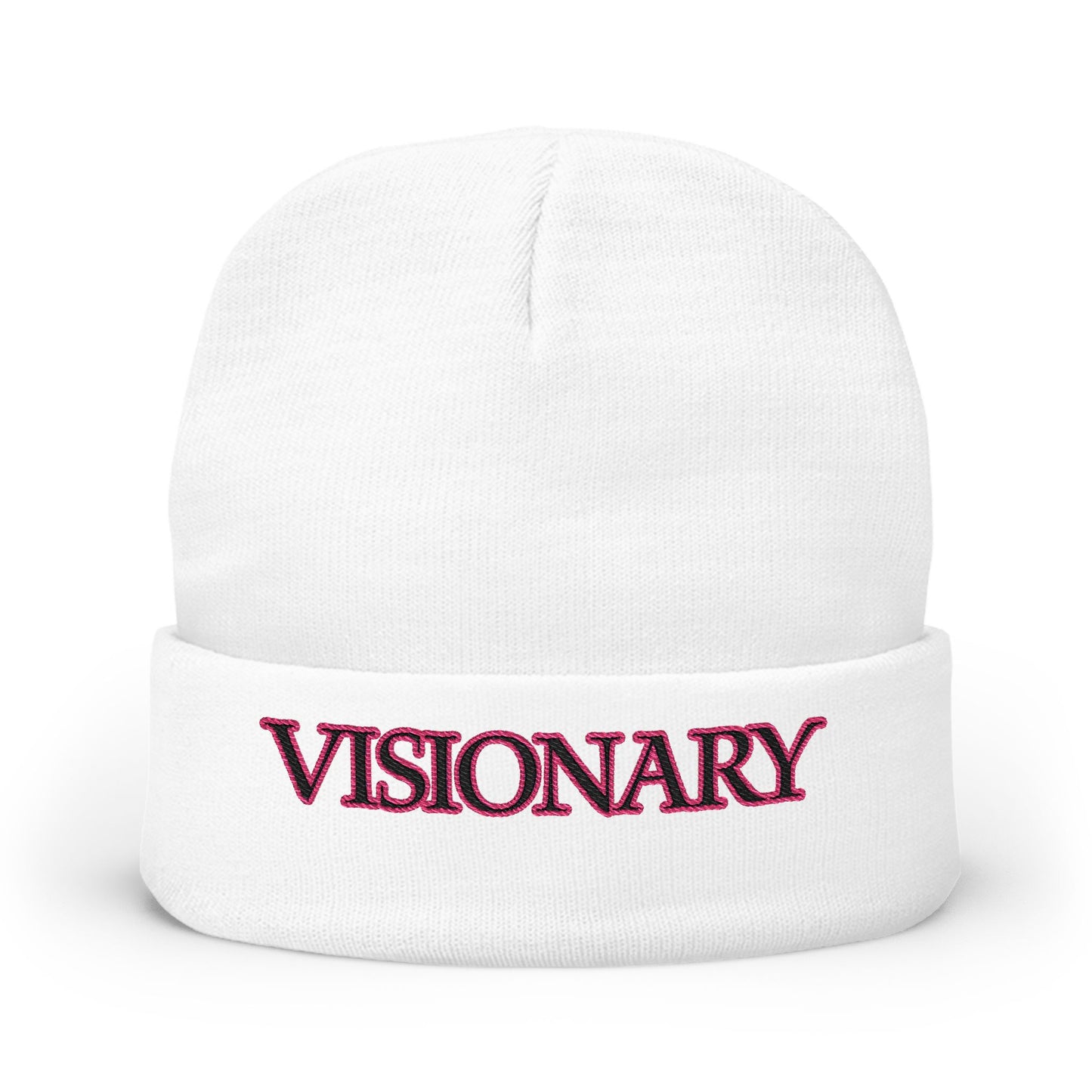 Visionary Embroidered Knit Beanie, Cozy Winter Hat, Cool Gift for Trendsetters, Fashionable Accessory, Statement Headwear