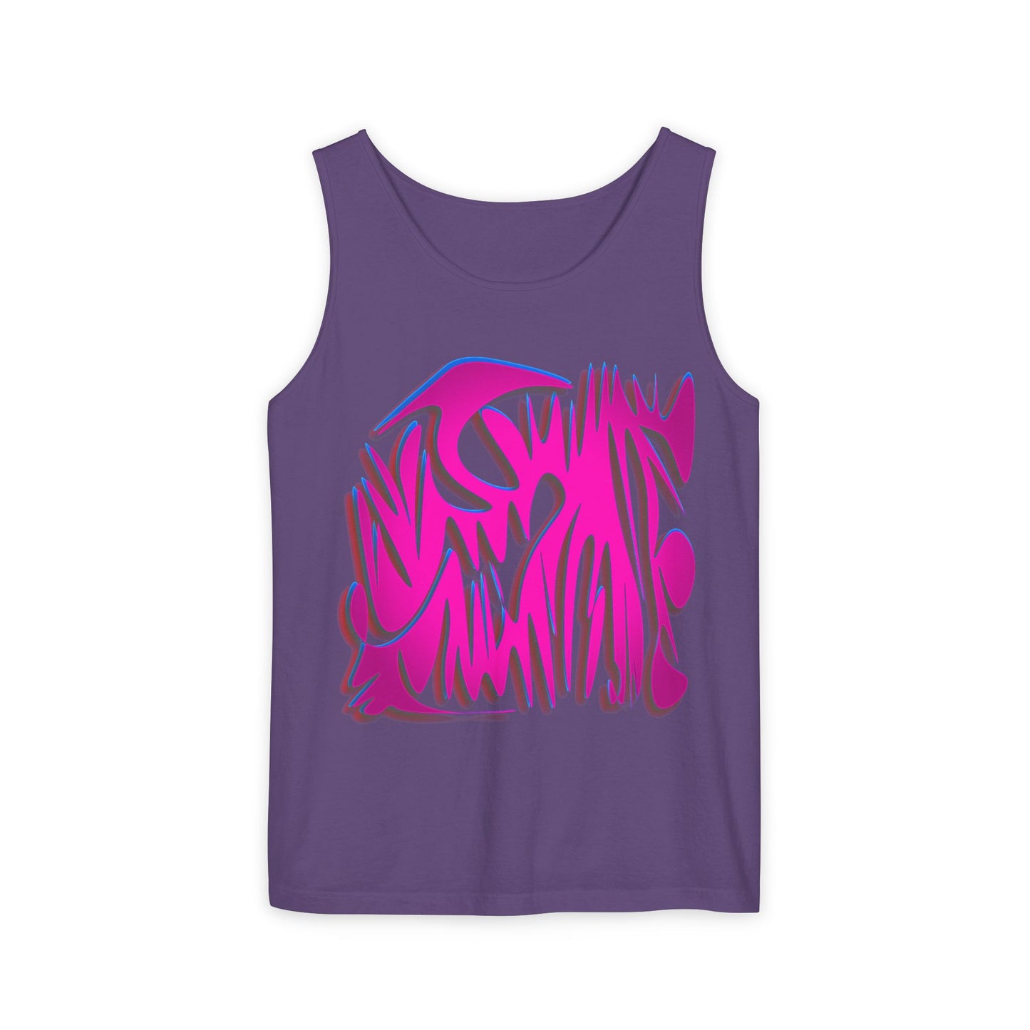 Vibrant Unisex Garment-Dyed Tank Top with Abstract Design