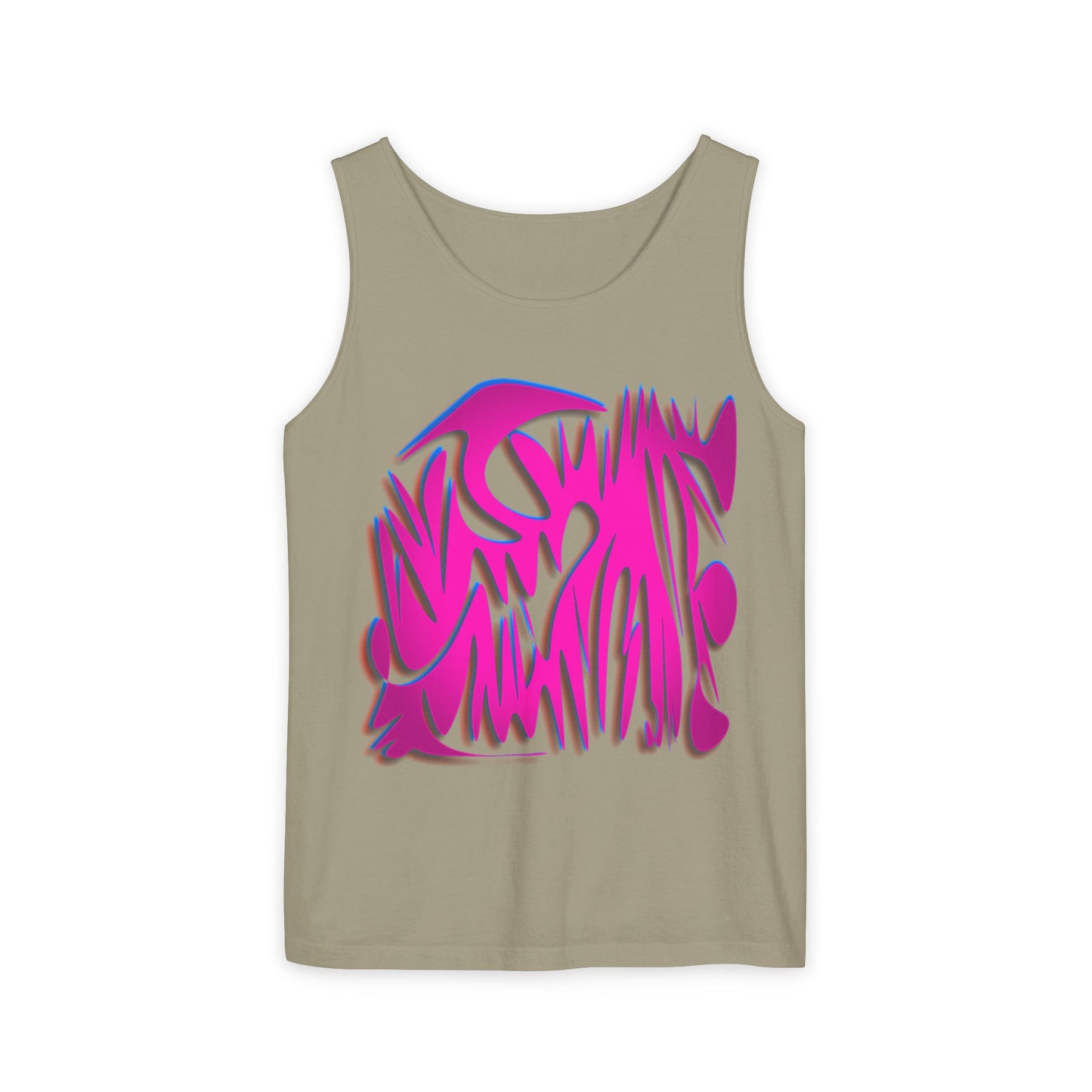 Vibrant Unisex Garment-Dyed Tank Top with Abstract Design